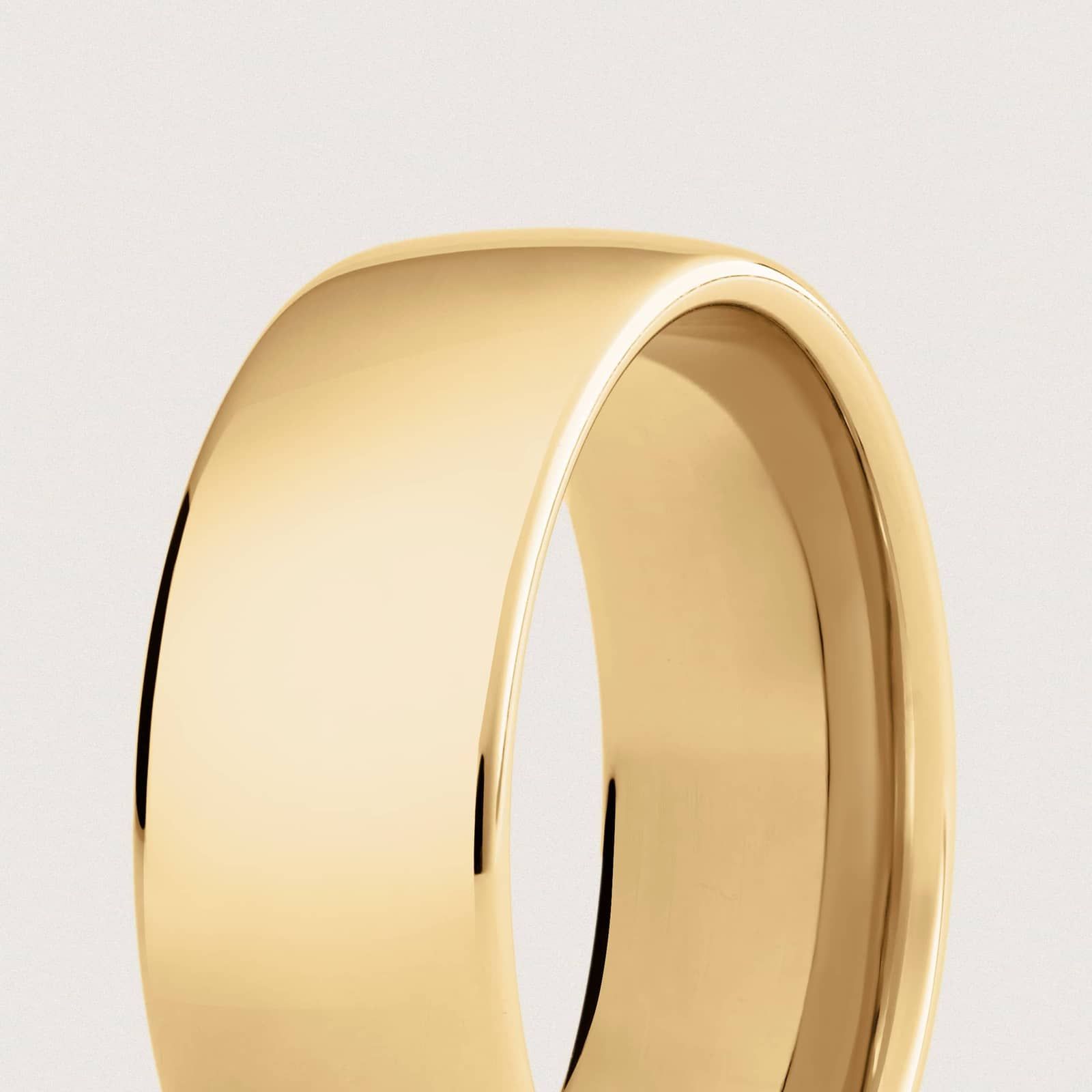 Low Dome Comfort Fit Wedding Ring in 14k Yellow Gold (8mm)