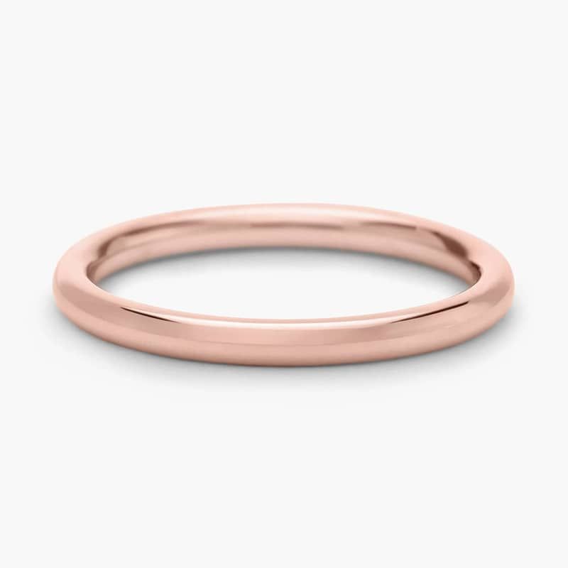 Skyline Comfort Fit Wedding Ring in 14k Rose Gold (2mm)