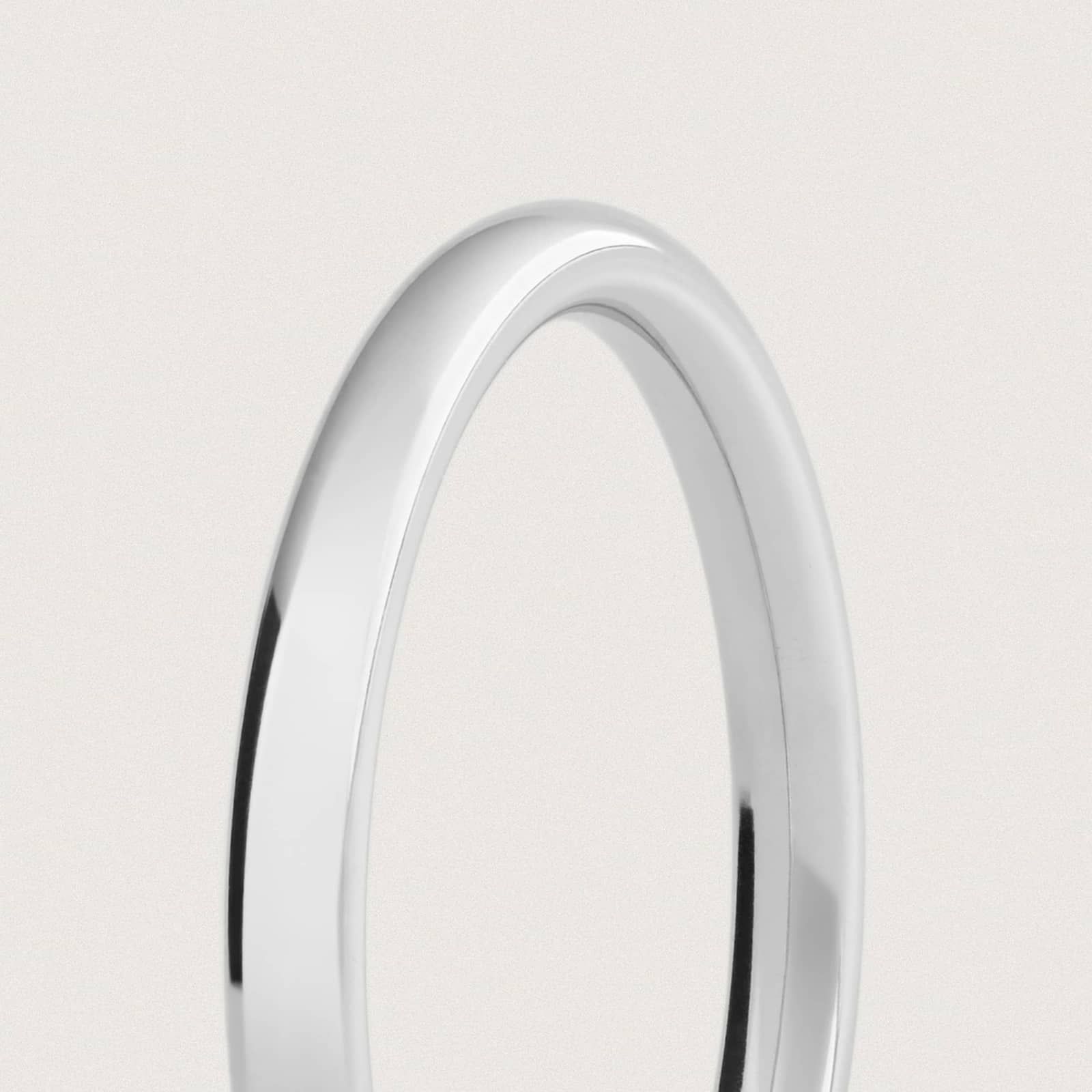 Skyline Comfort Fit Wedding Ring in 18k White Gold (2mm)