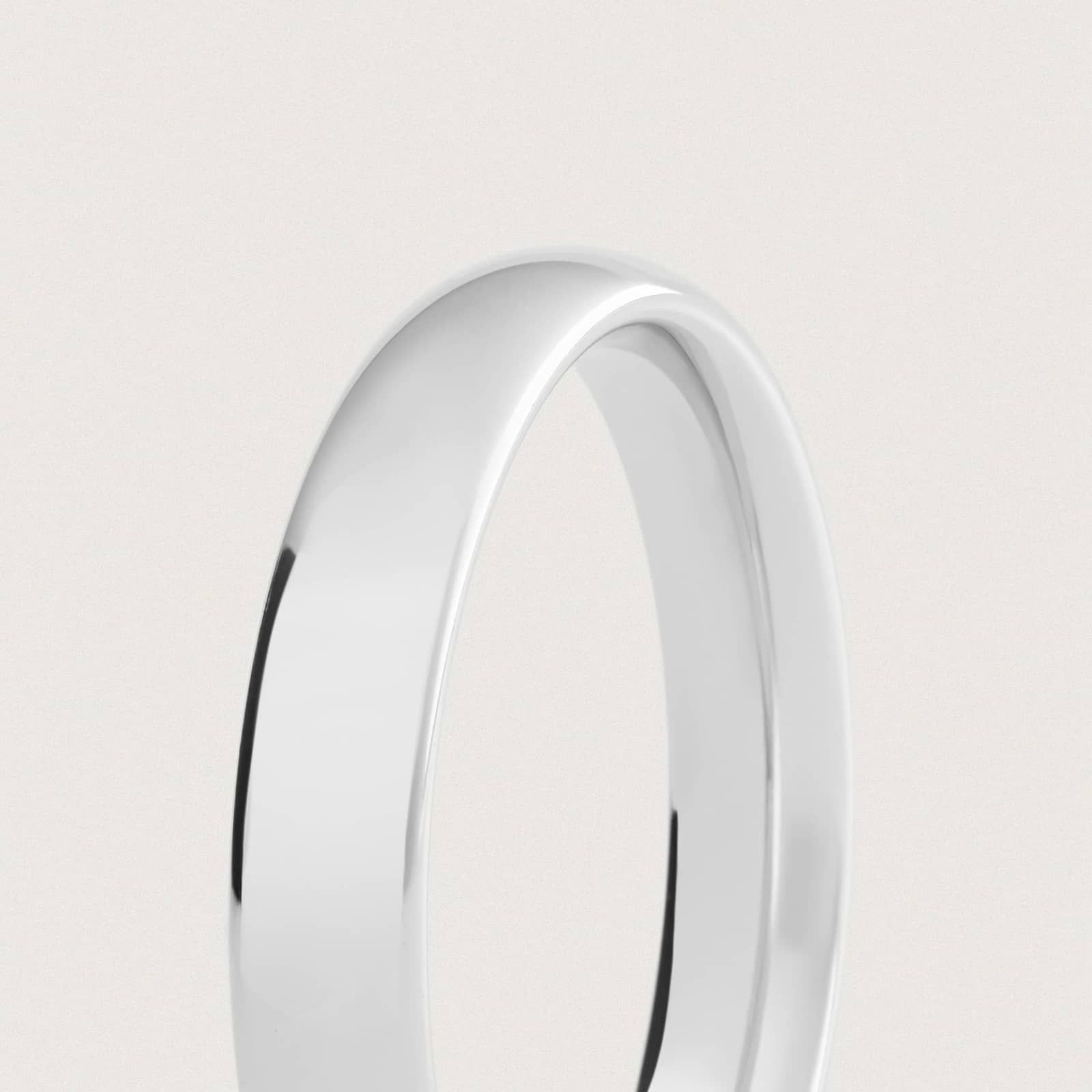 Skyline Comfort Fit Wedding Ring in 18k White Gold (4mm)