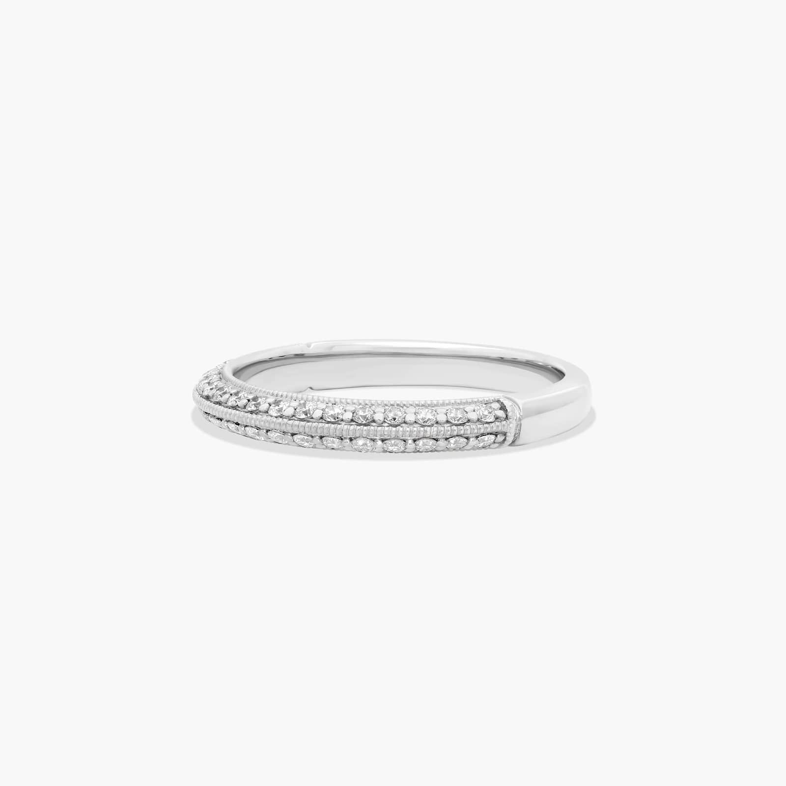 Pavé Knife Edge Lotus Lab-Grown Diamond Wedding Ring In Platinum (2.50mm) By James Allen