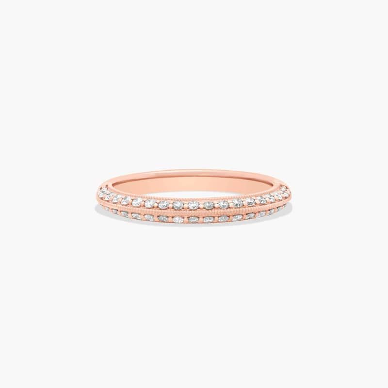 Pavé Knife Edge Lotus Diamond Wedding Ring In 14K Rose Gold (2.50mm) By James Allen