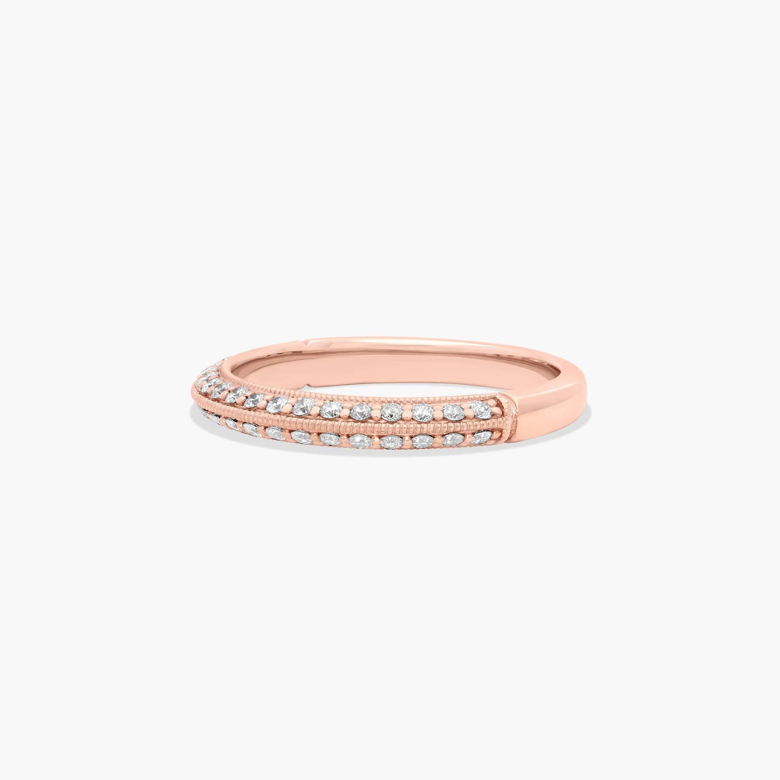 Pavé Knife Edge Lotus Diamond Wedding Ring In 14K Rose Gold (2.50mm) By James Allen
