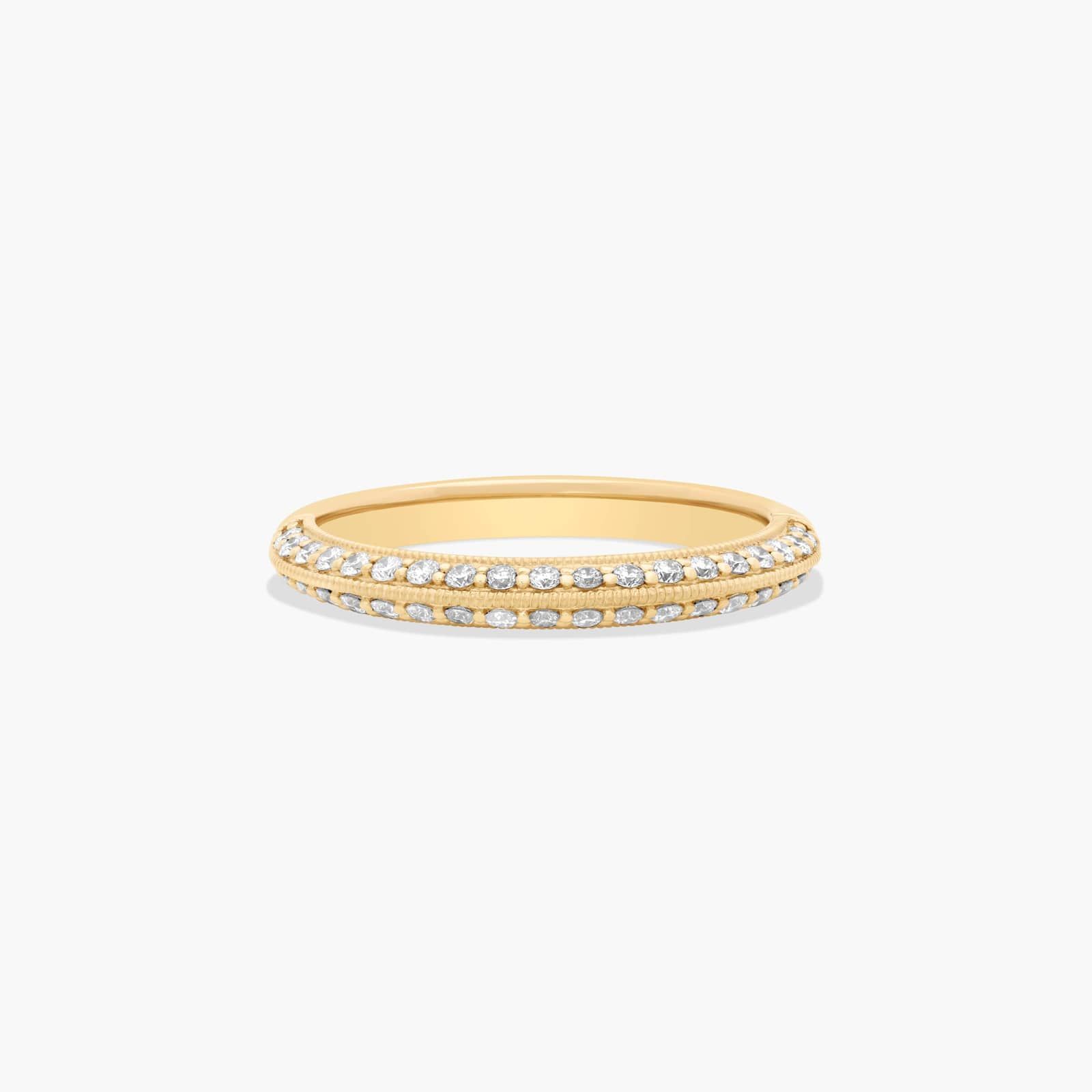 Pavé Knife Edge Lotus Diamond Wedding Ring In 18K Yellow Gold (2.50mm) By James Allen