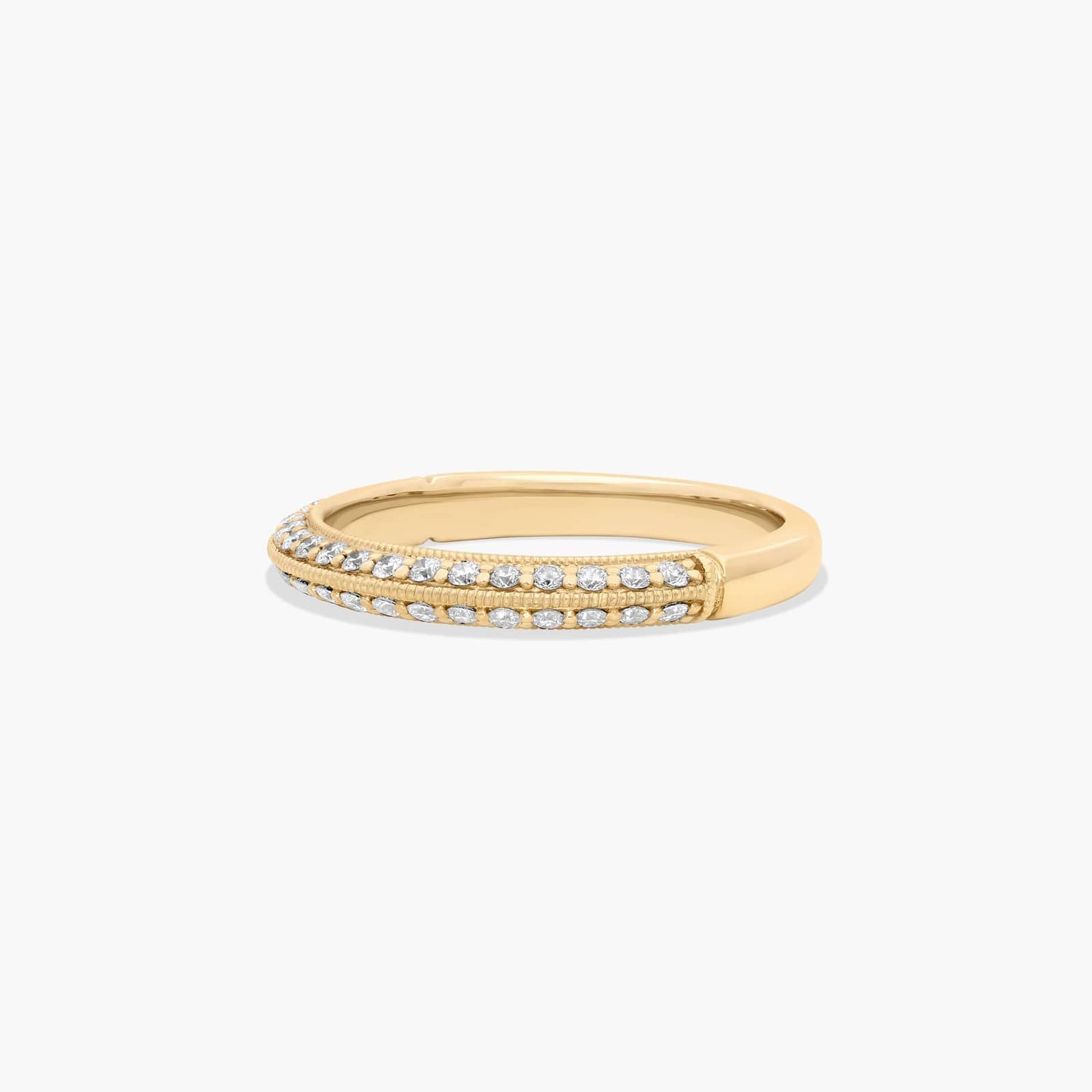 Pavé Knife Edge Lotus Diamond Wedding Ring In 18K Yellow Gold (2.50mm) By James Allen
