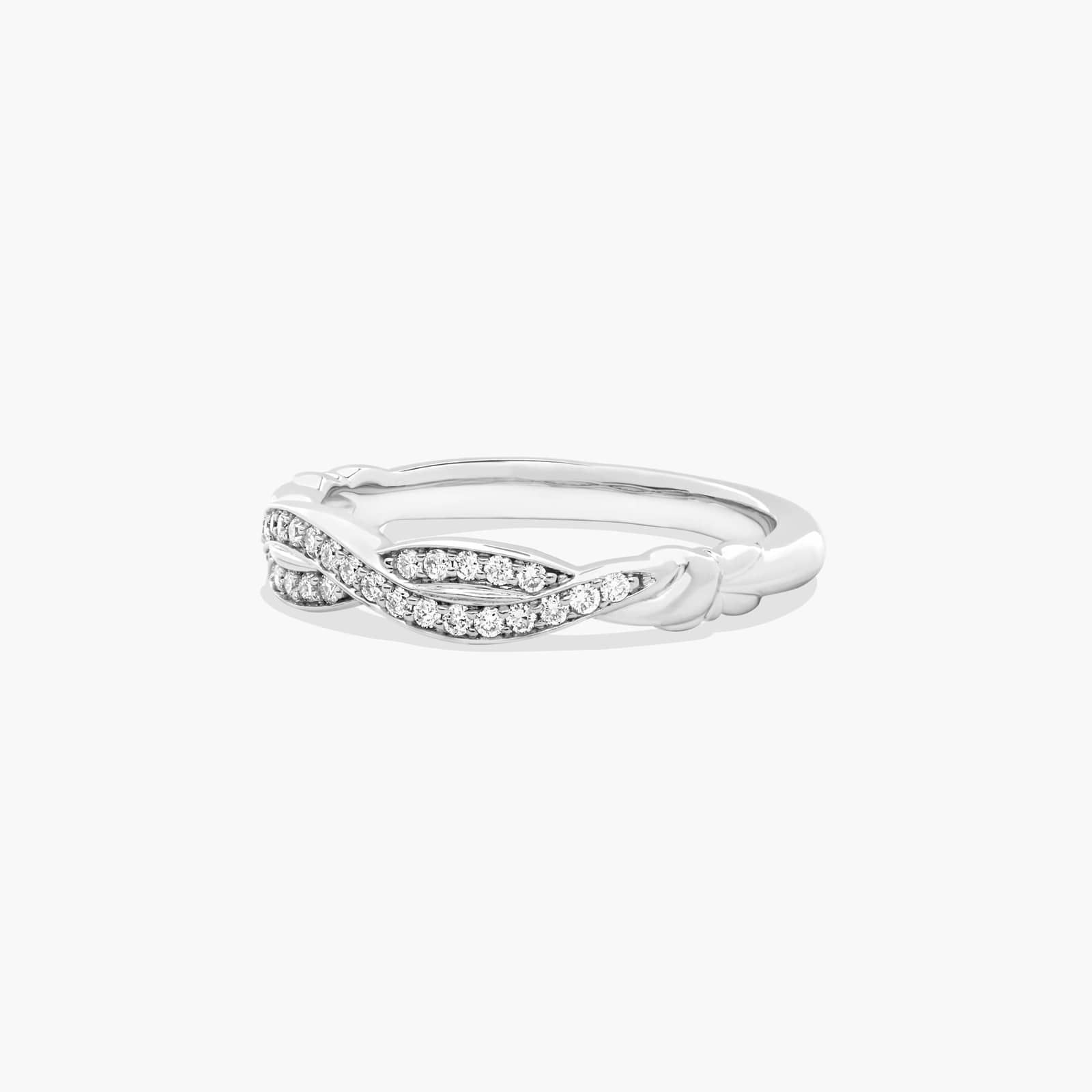 Pavé Crossover Diamond Wedding Ring In 18K White Gold (3.00mm) By James Allen