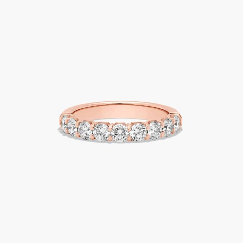 Shared Prong Crescent Wedding Ring With 1 CTW Diamonds In 14K Rose Gold (3.00mm) By James Allen