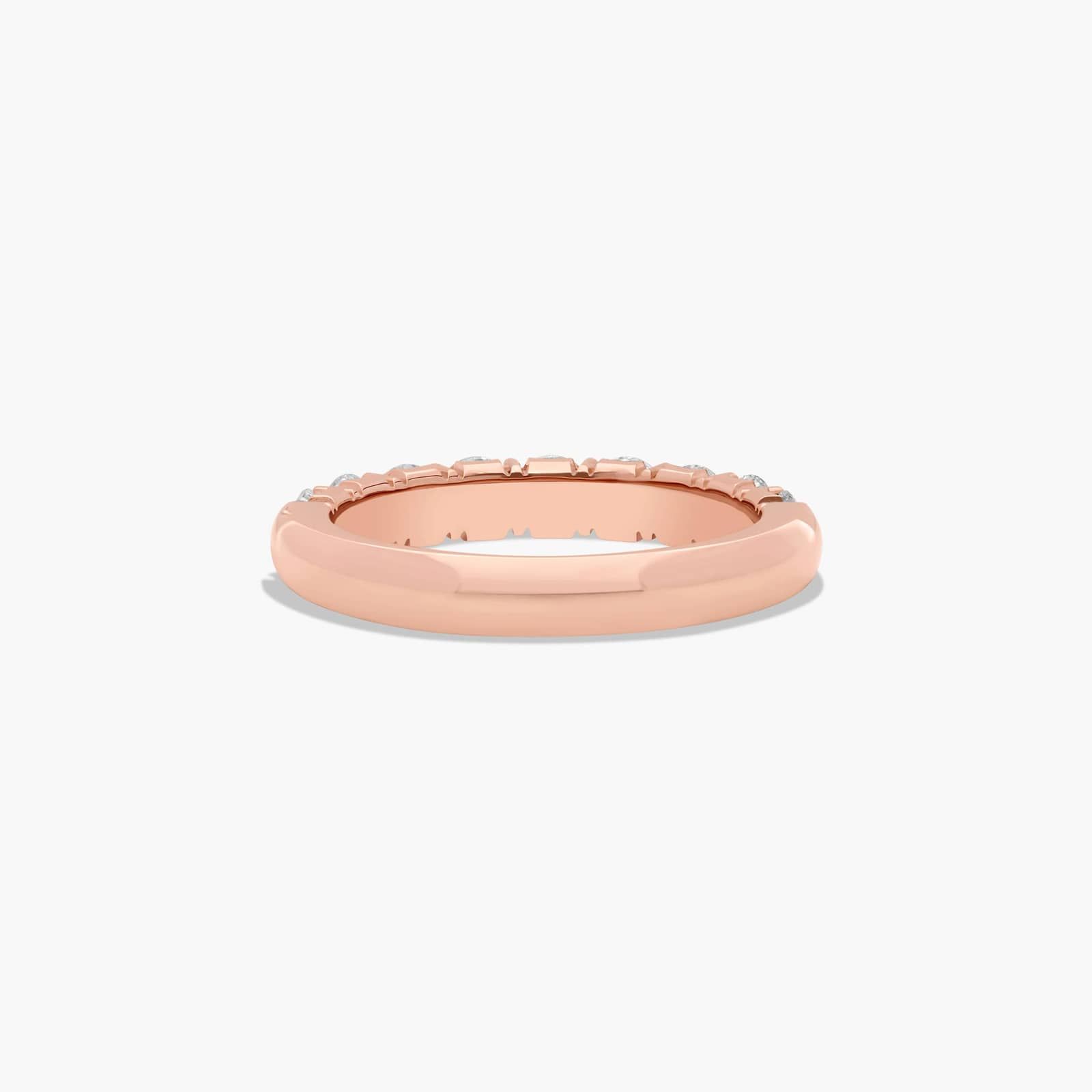 Shared Prong Crescent Wedding Ring With 1 CTW Diamonds In 14K Rose Gold (3.00mm) By James Allen