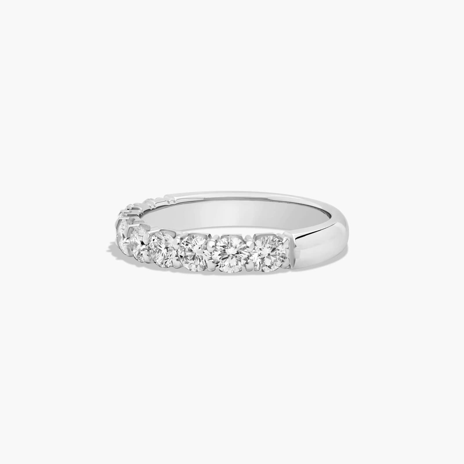 Shared Prong Crescent Wedding Ring With 1 CTW Diamonds In 14K White Gold (3.00mm) By James Allen