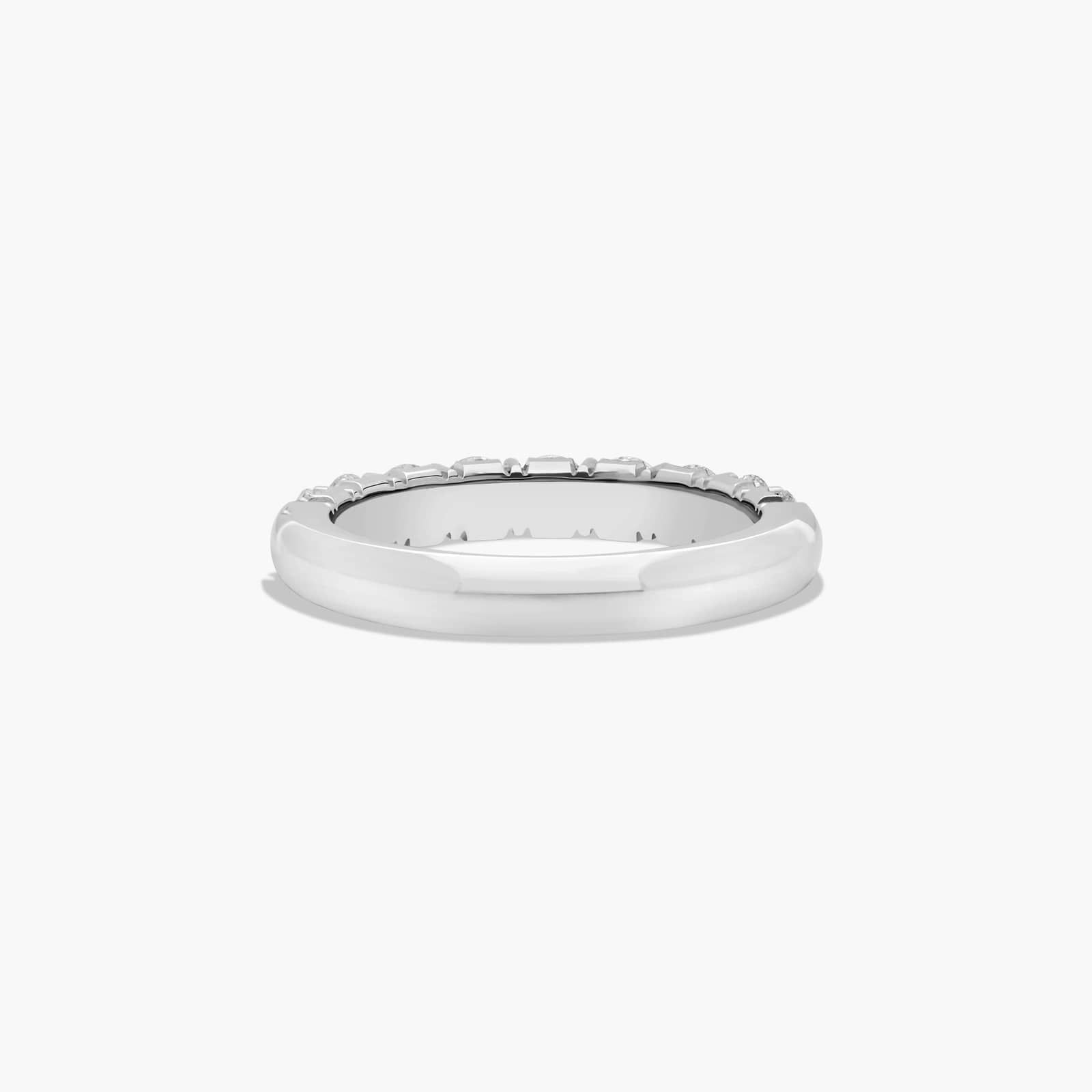 Shared Prong Crescent Wedding Ring With 1 CTW Diamonds In 14K White Gold (3.00mm) By James Allen