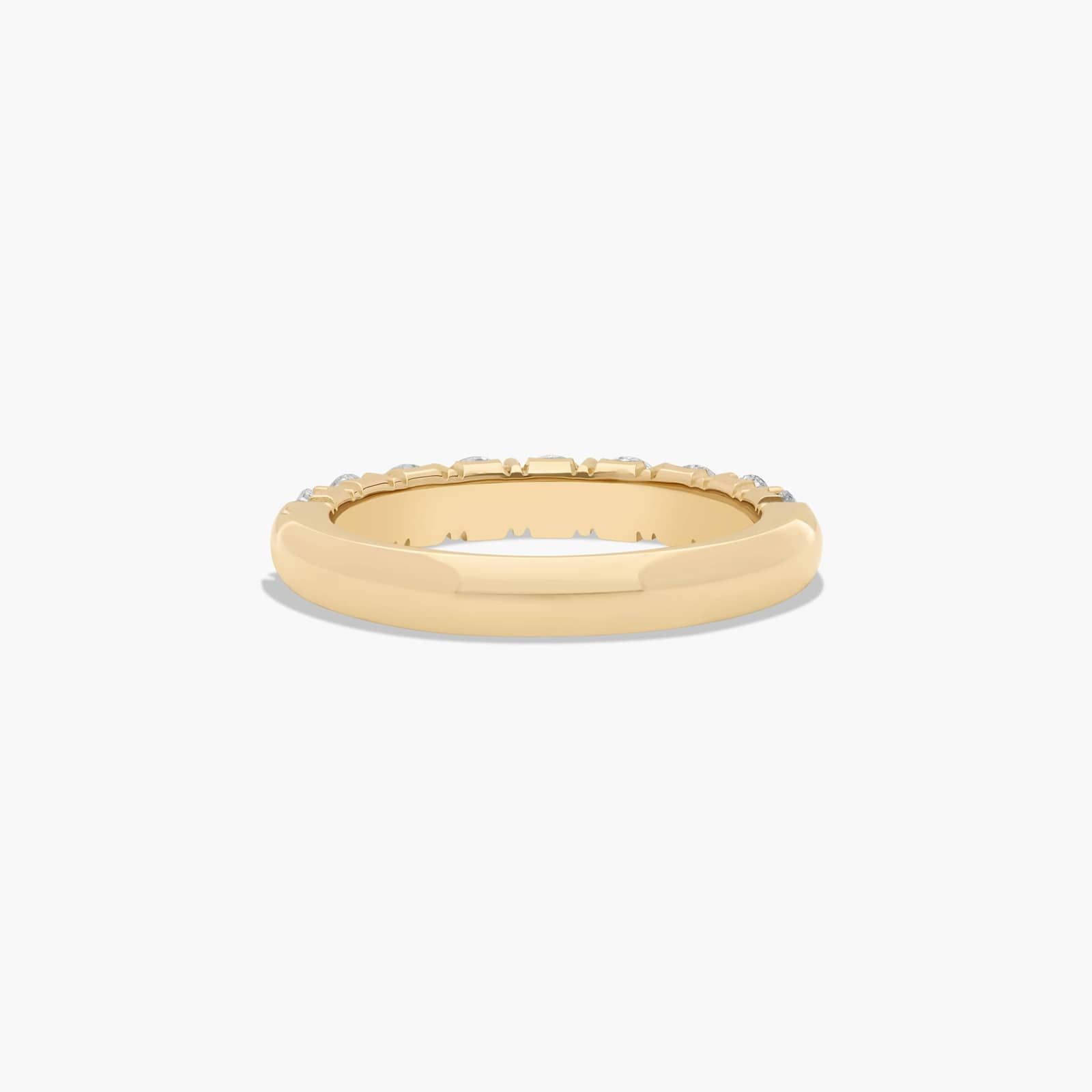Shared Prong Crescent Wedding Ring With 1 CTW Diamonds In 14K Yellow Gold (3.00mm) By James Allen