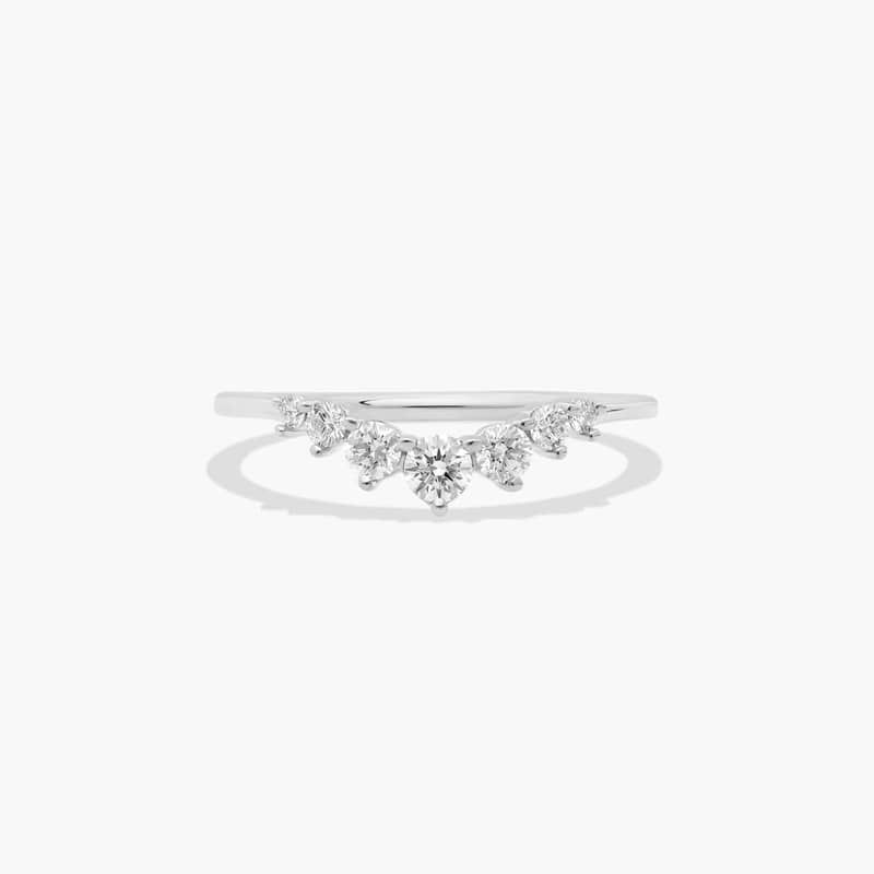 Graduated Tiara Wedding Ring With Round Diamonds In 14K White Gold (1.50mm) By James Allen