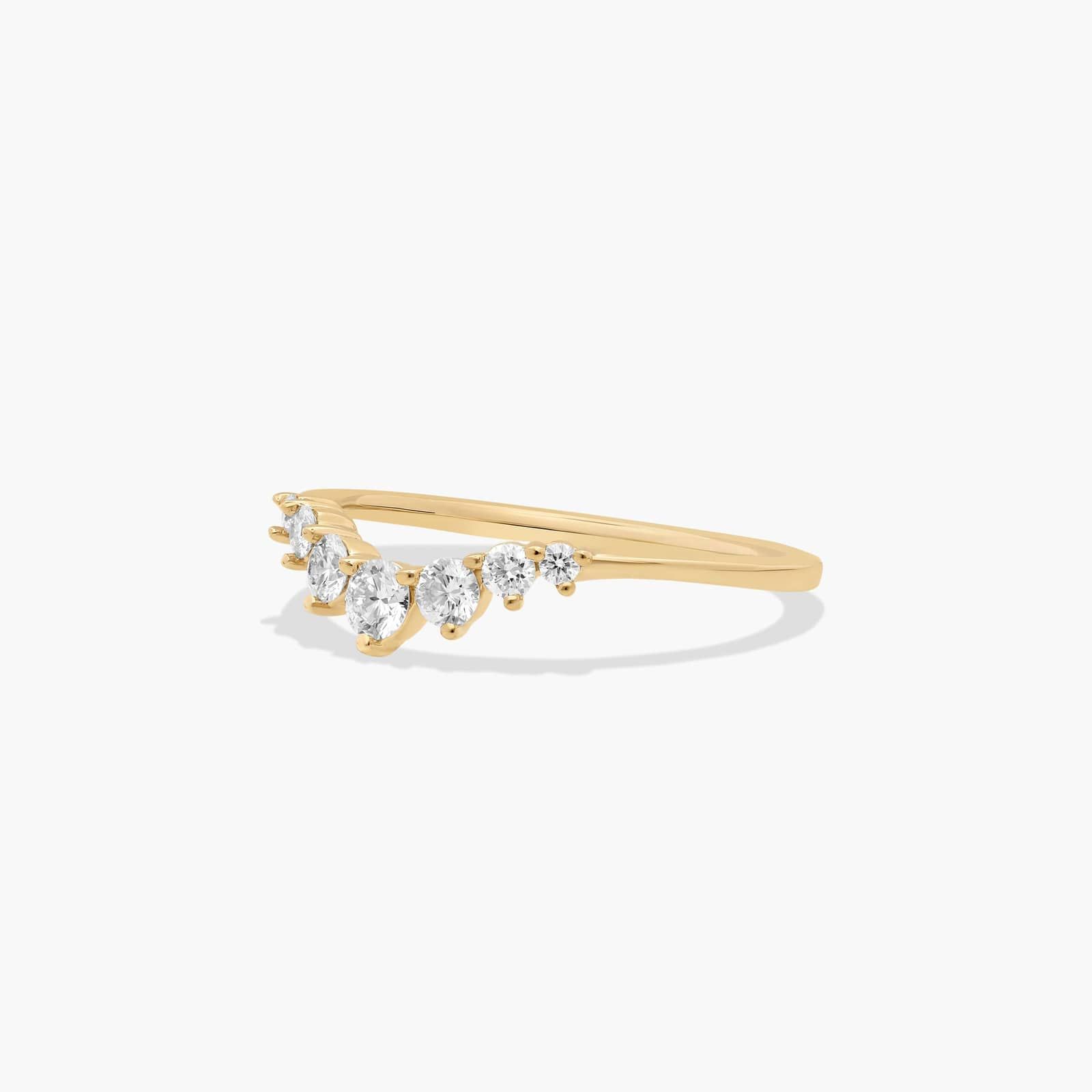Graduated Tiara Wedding Ring With Round Diamonds In 18K Yellow Gold (1.50mm) By James Allen
