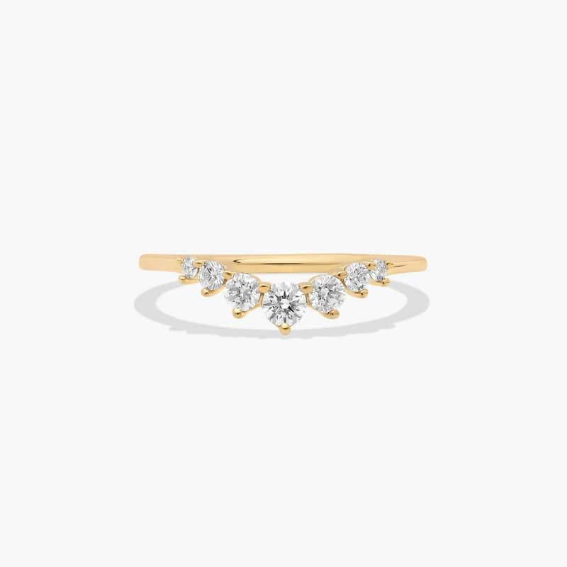 Graduated Tiara Wedding Ring With Round Diamonds In 14K Yellow Gold (1.50mm) By James Allen