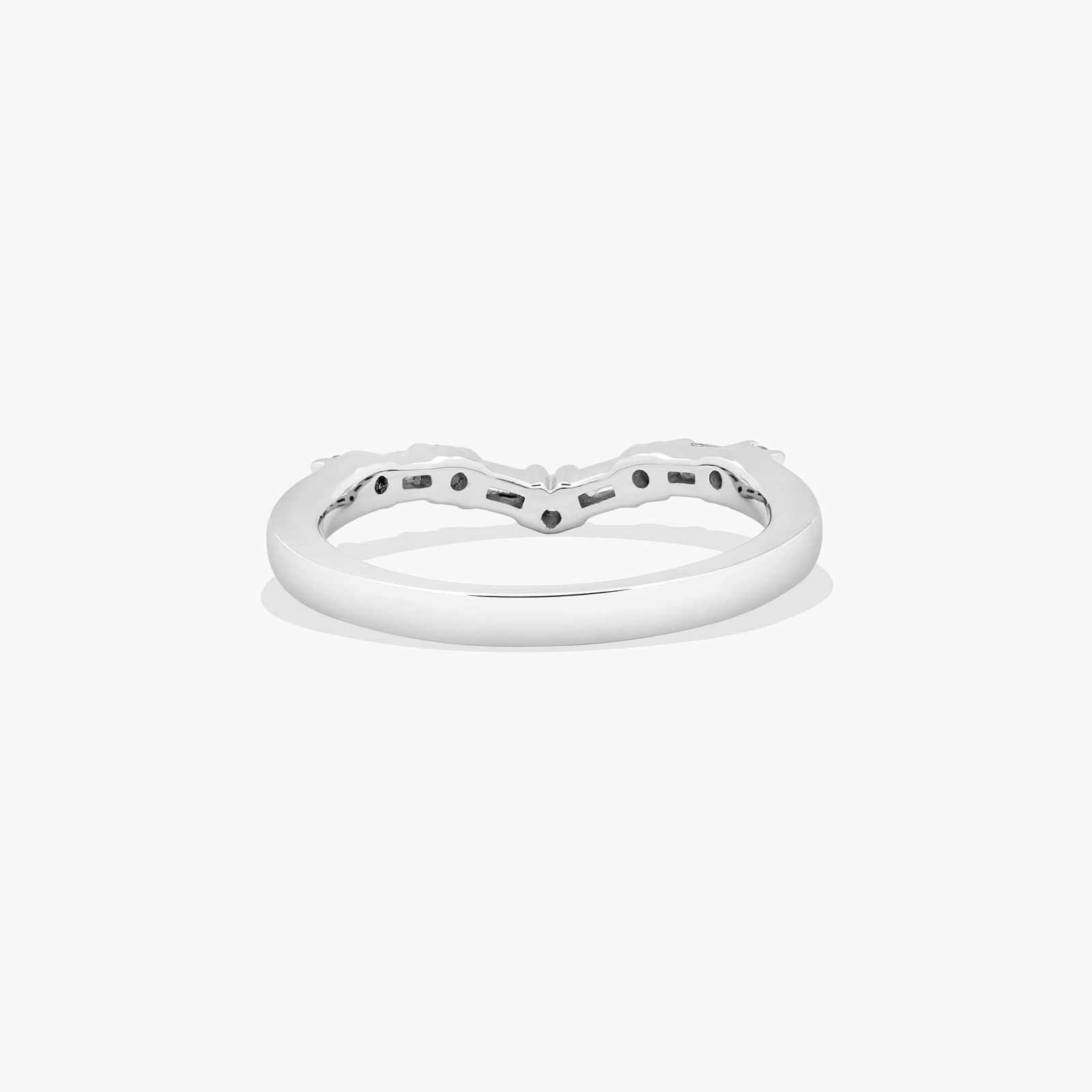 Chevron Curved Diamond Wedding Ring In Platinum (2.00mm) By James Allen