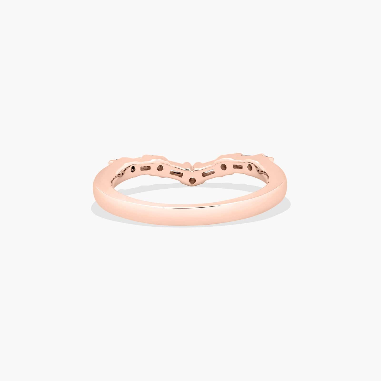 Chevron Curved Diamond Wedding Ring In 14K Rose Gold (2.00mm) By James Allen