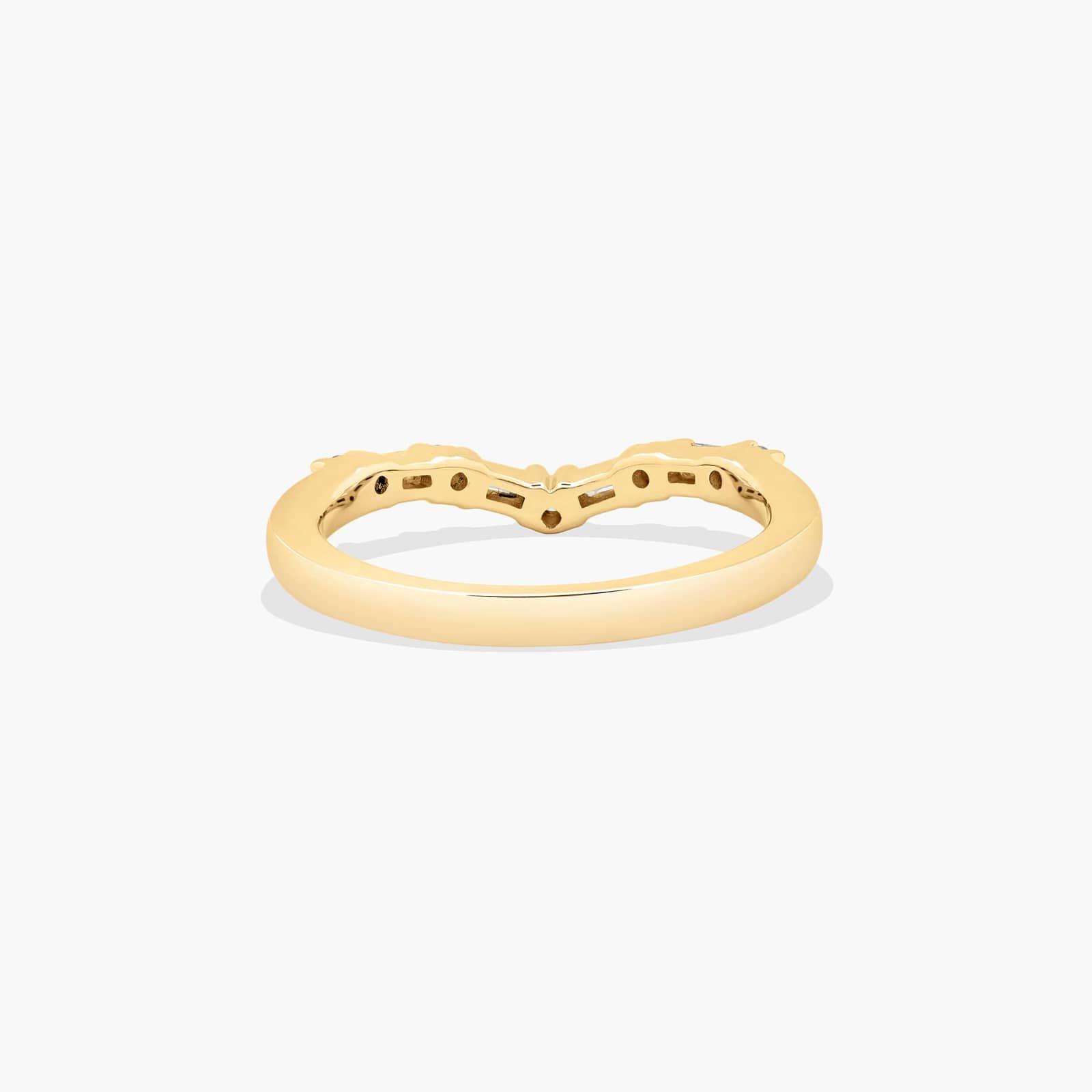 Chevron Curved Diamond Wedding Ring In 14K Yellow Gold (2.00mm) By James Allen