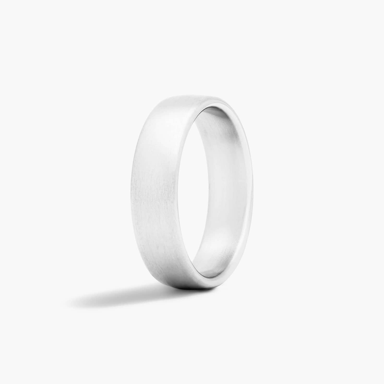 Comfort Fit Satin Finish Men's Wedding Band In 14K White Gold (6.50mm) By James Allen