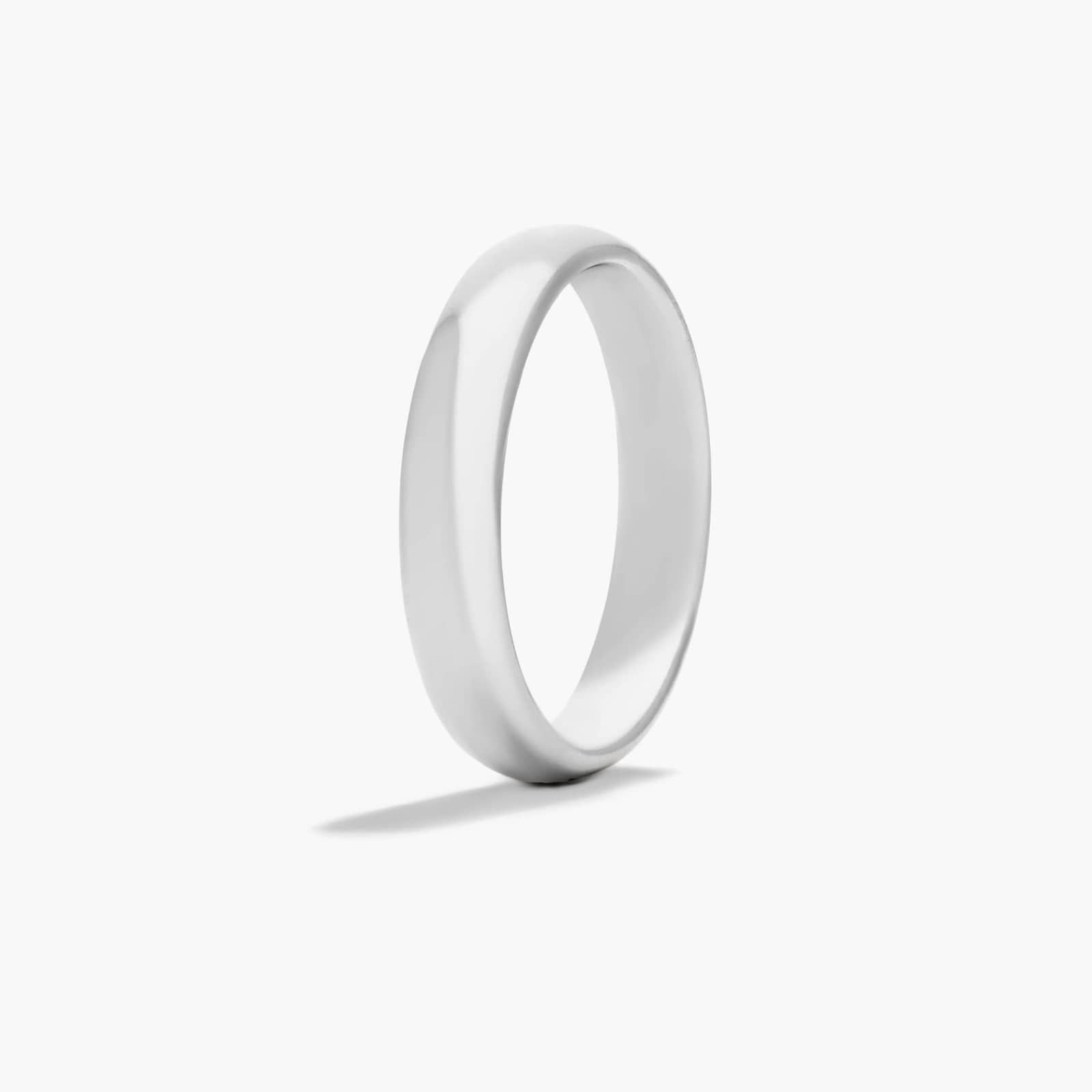 Comfort Fit Slightly Domed Wedding Band In 14K White Gold (4.00mm) By James Allen