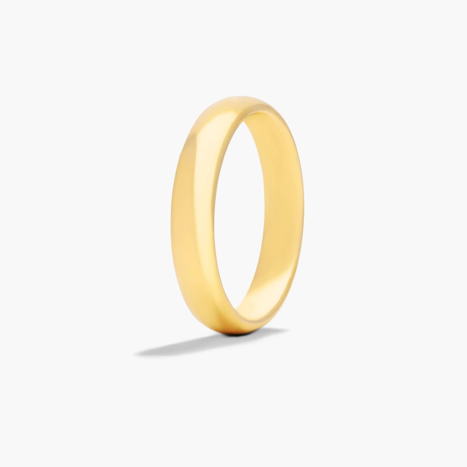 Comfort Fit Slightly Domed Wedding Band In 18K Yellow Gold (4.00mm) By James Allen