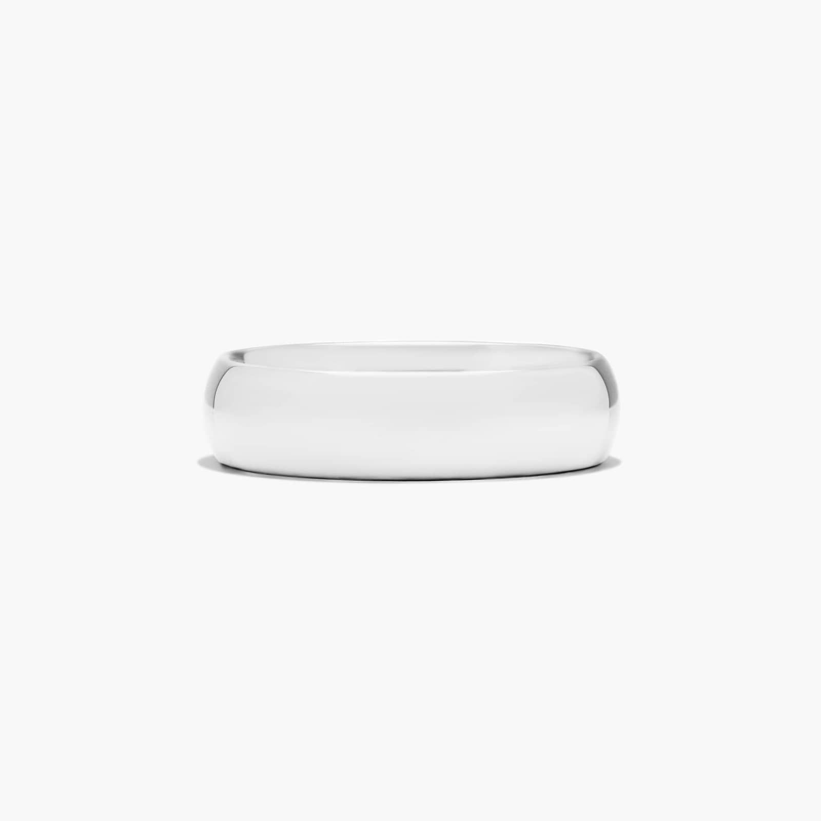 Comfort Fit Slightly Domed Wedding Band In 14K White Gold (6.00mm) By James Allen