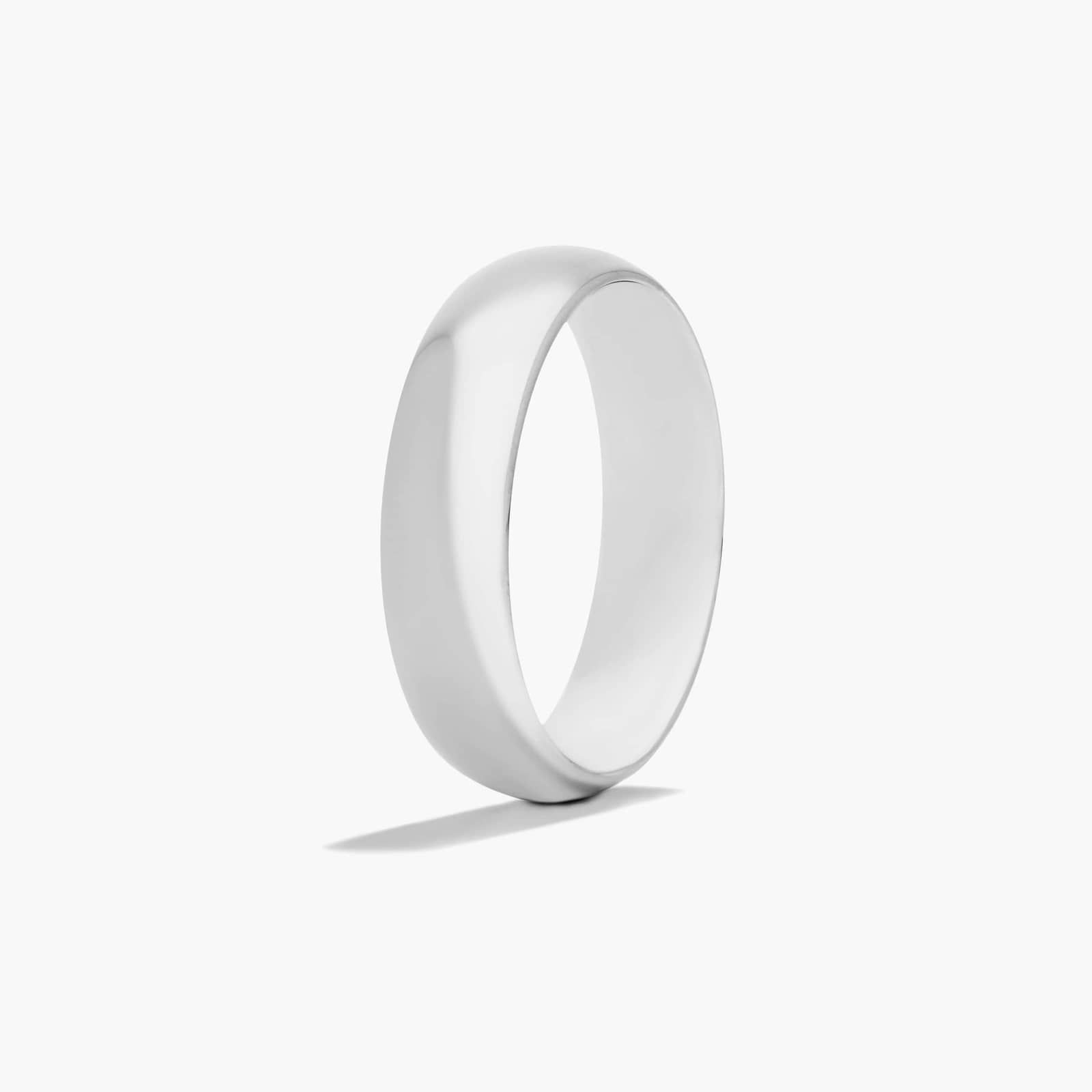 Comfort Fit Slightly Domed Wedding Band In 14K White Gold (6.00mm) By James Allen