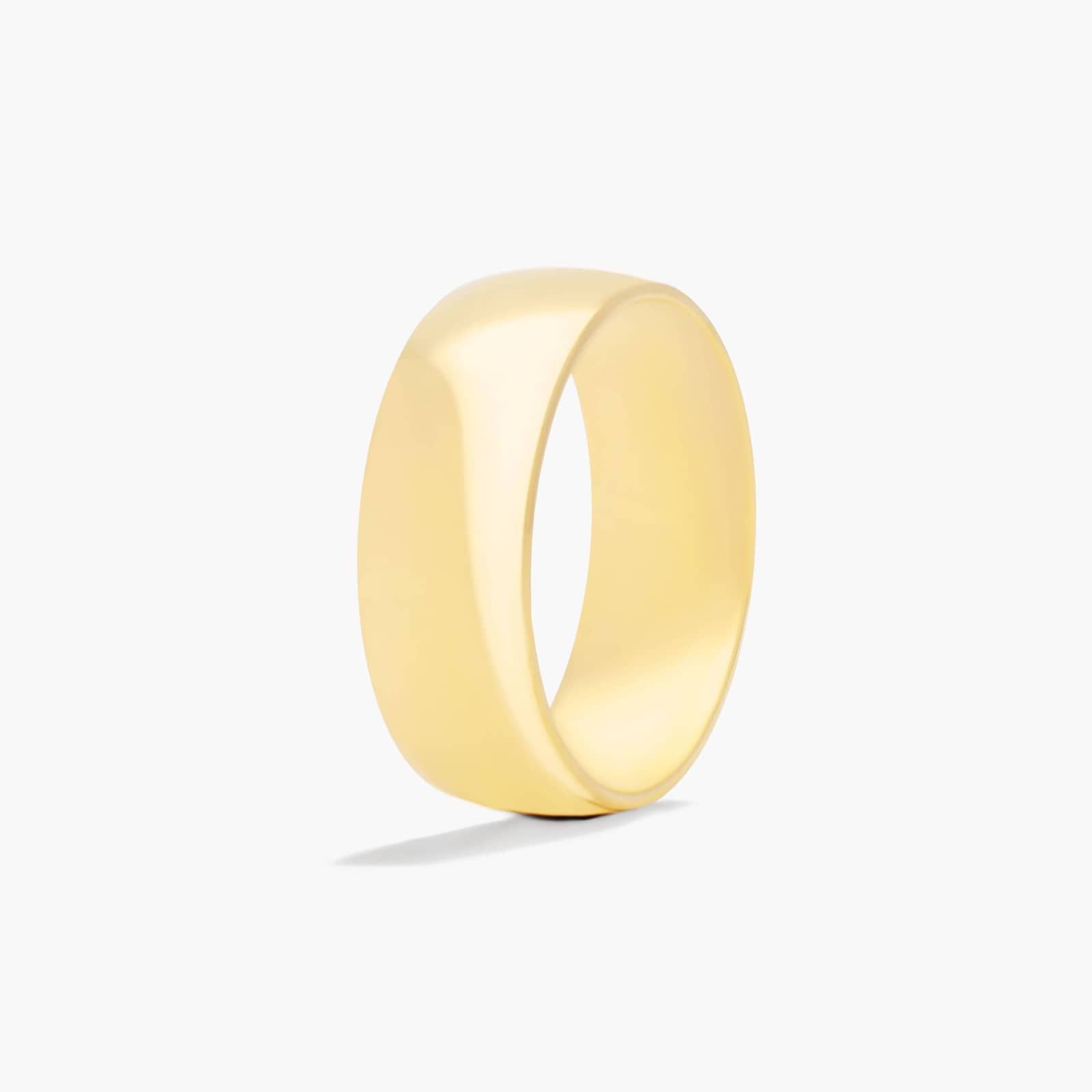 Comfort Fit Slightly Domed  Wedding Band In 18K Yellow Gold (8.00mm) By James Allen