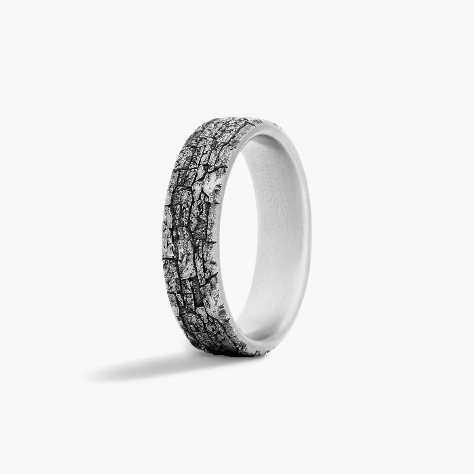 Grey Comfort Fit Stone Pattern Men's Wedding Band In Tantalum (6.50mm) By James Allen