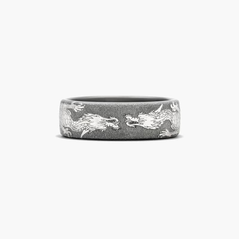 Dragon Men's Wedding Band In Tantalum (7.50mm) By James Allen