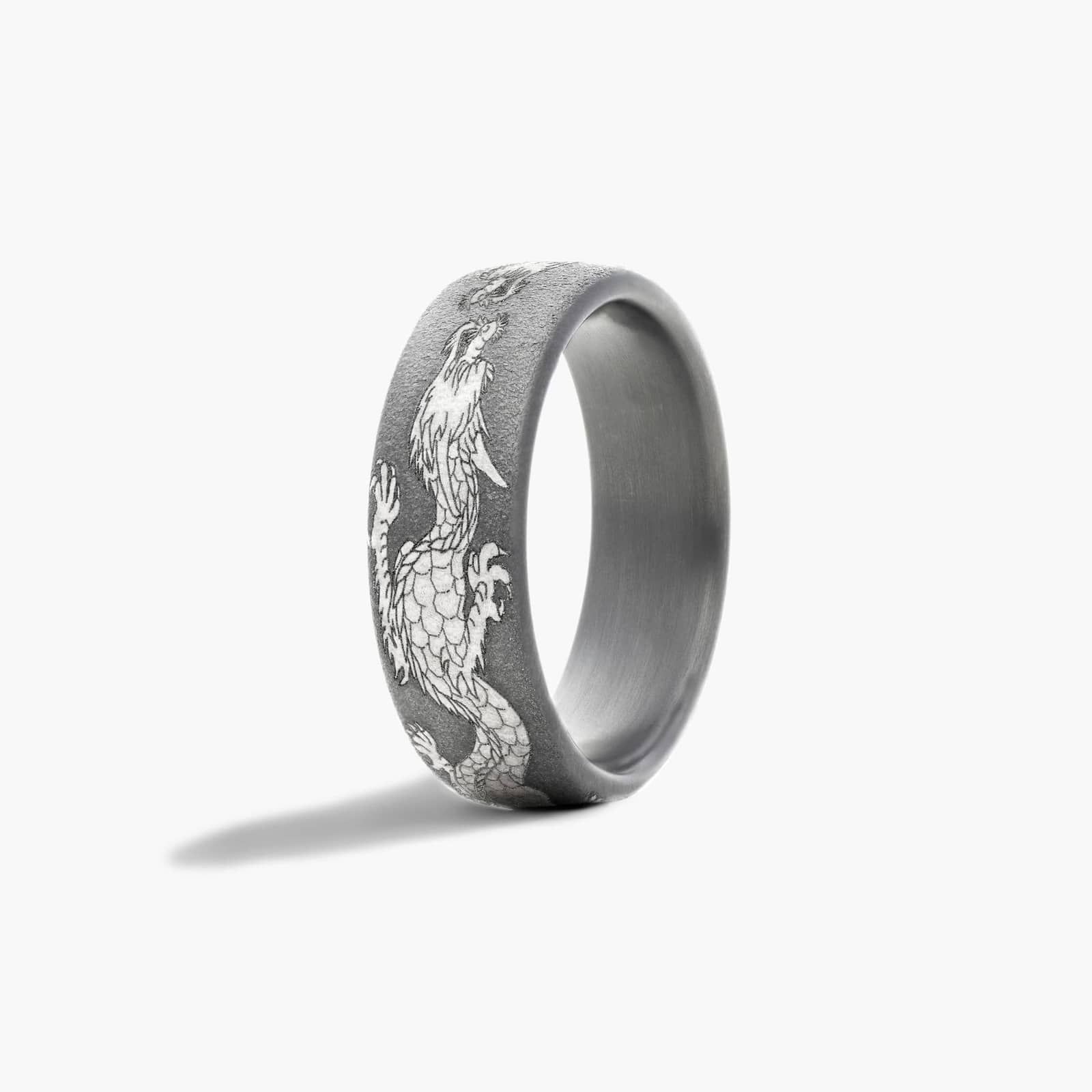 Dragon Men's Wedding Band In Tantalum (7.50mm) By James Allen