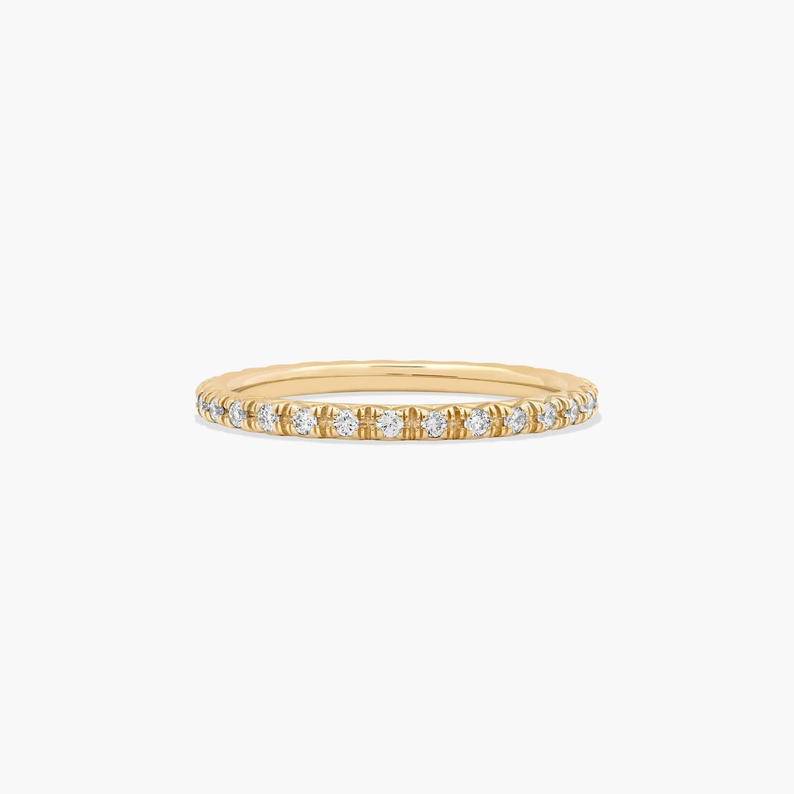 Thin French Cut Pavé Set Diamond Eternity Ring In 18K Yellow Gold (1.50mm) By James Allen