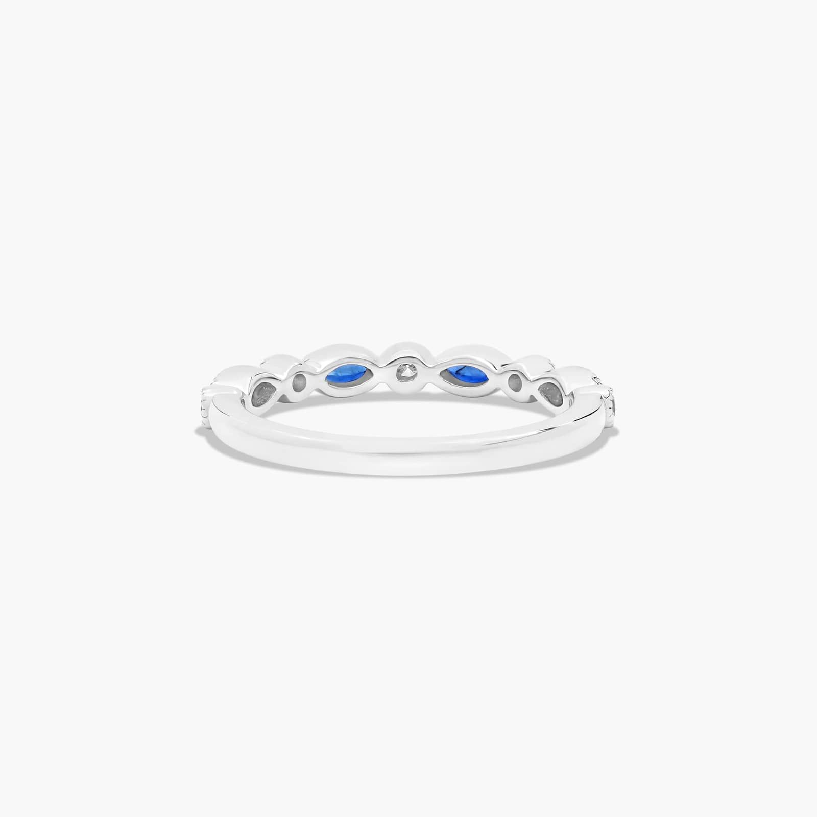 Round Diamond and Marquise Sapphire Wedding Ring In Platinum (1.50mm) By James Allen
