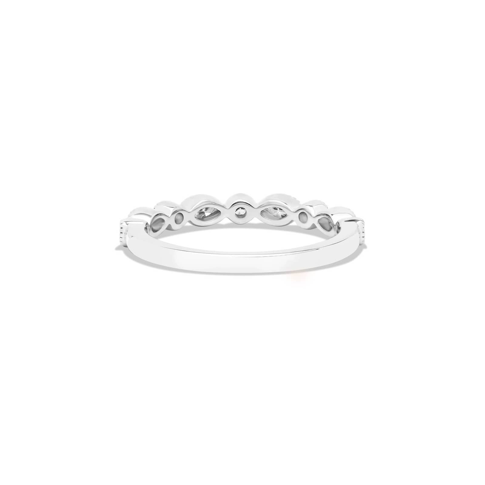 Round and Marquise Diamond Wedding Ring In Platinum (1.50mm) By James Allen