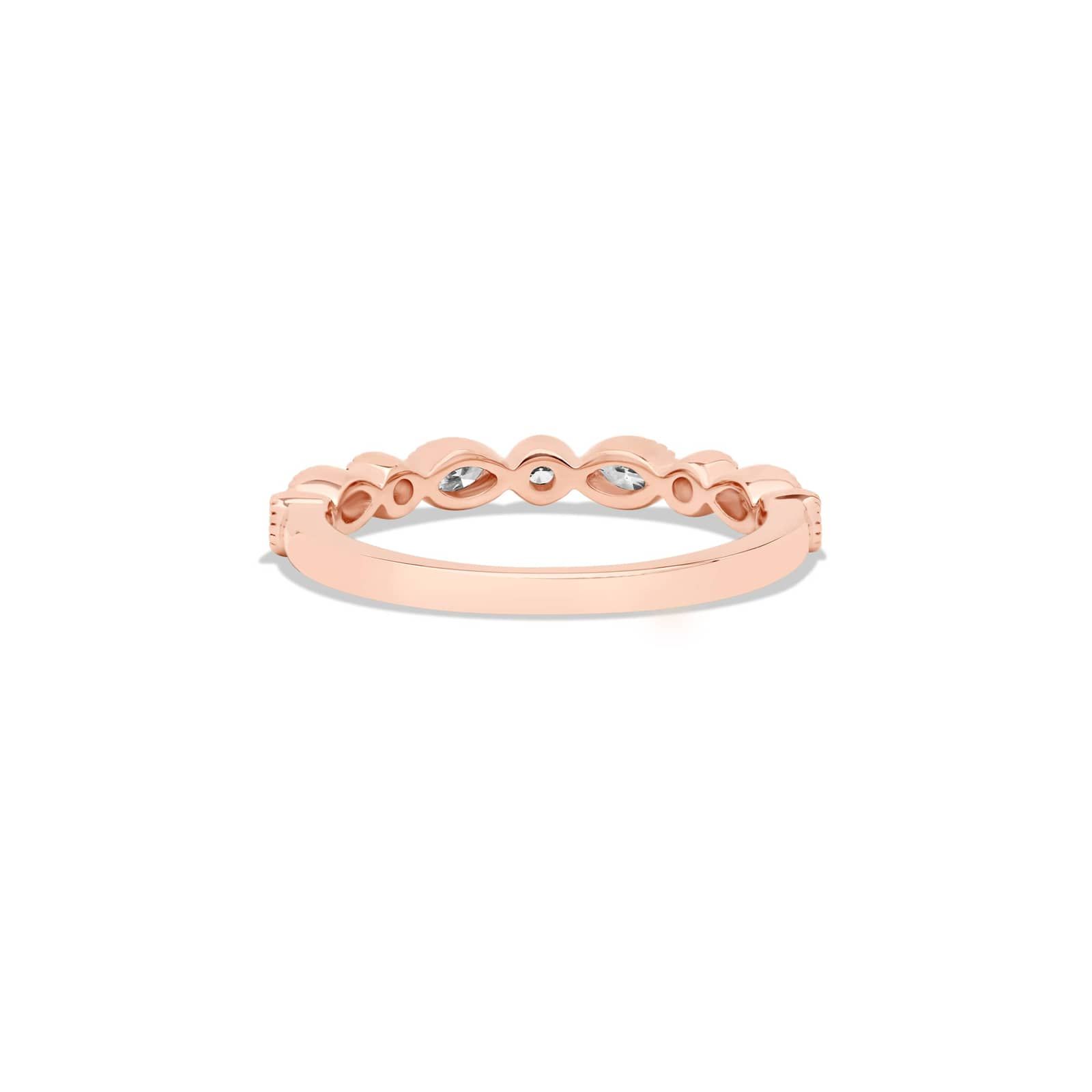 Round and Marquise Lab-Grown Diamond Wedding Ring In 14K Rose Gold (1.50mm) By James Allen