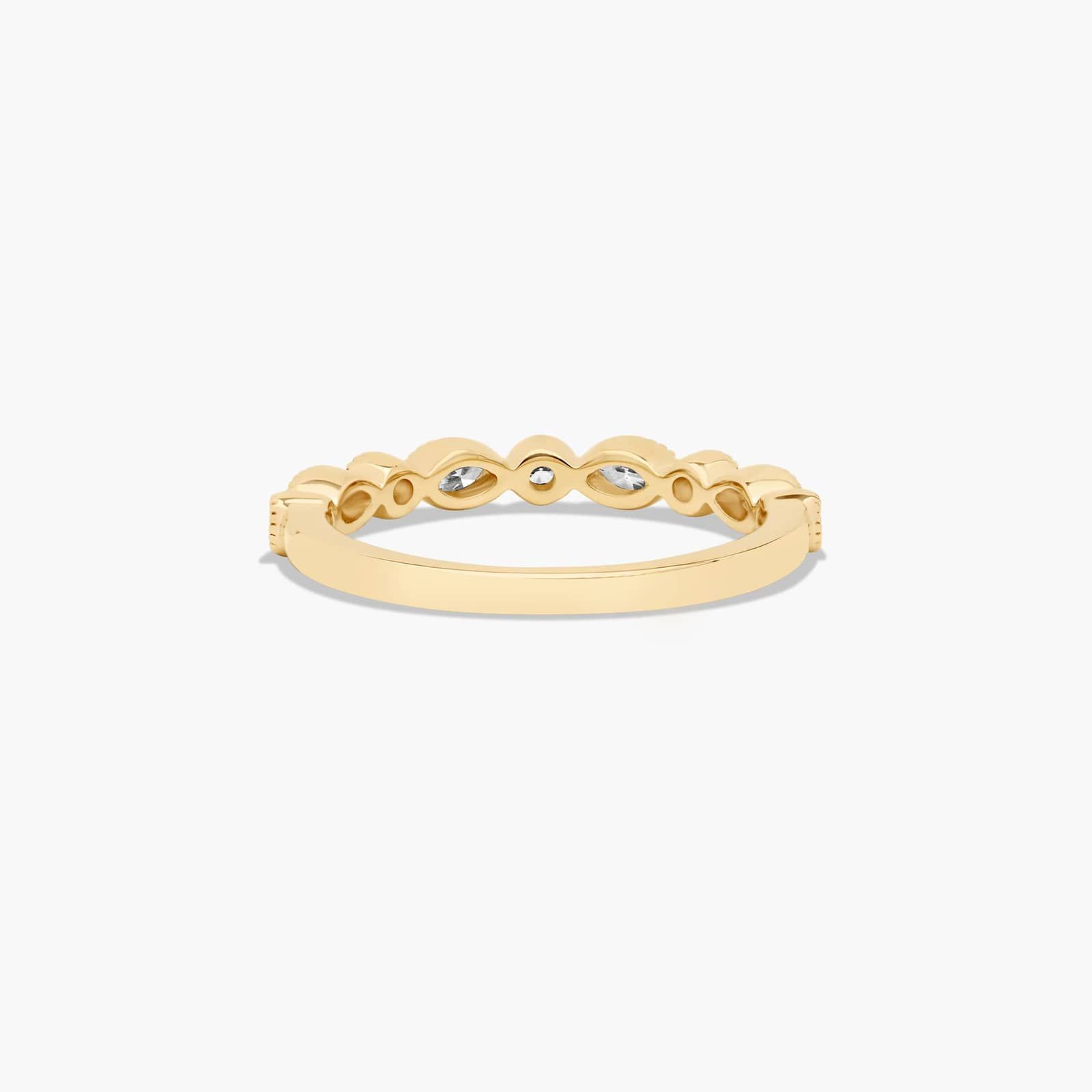 Round and Marquise Lab-Grown Diamond Wedding Ring In 18K Yellow Gold (1.50mm) By James Allen