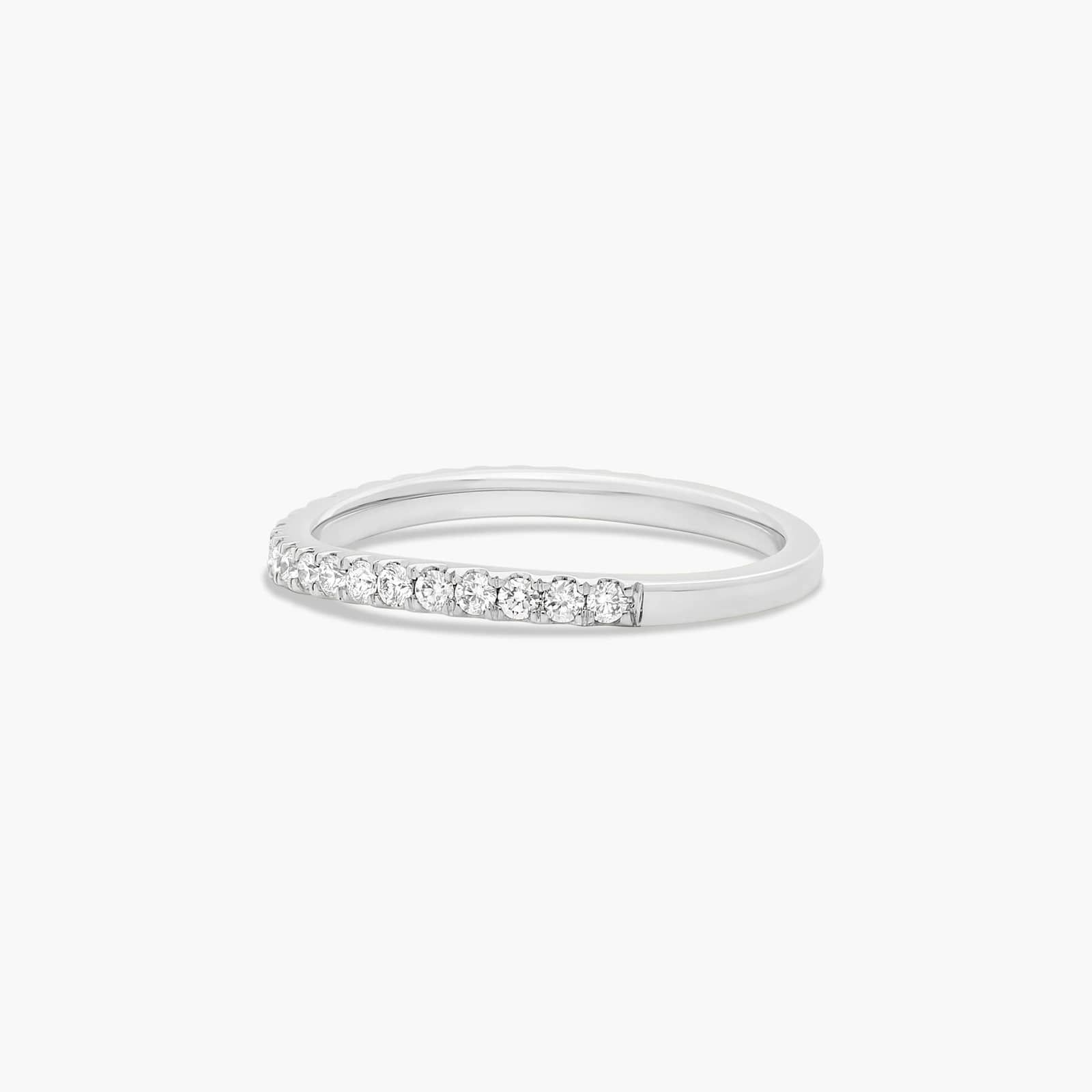 Slightly Curved Wedding Ring With Round Diamonds In Platinum (1.50mm) By James Allen