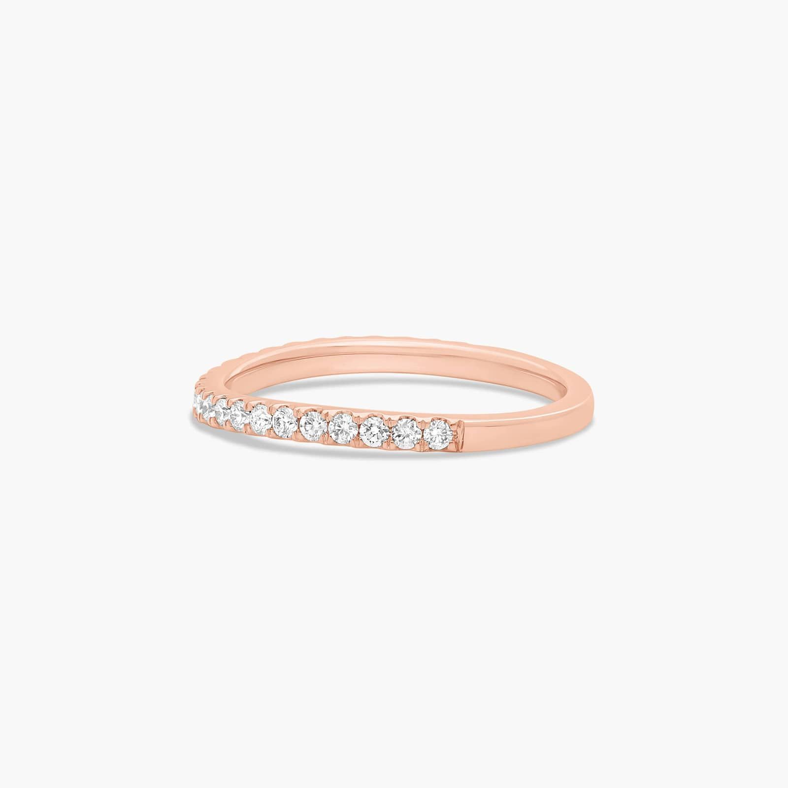 Slightly Curved Wedding Ring With Round Diamonds In 14K Rose Gold (1.50mm) By James Allen