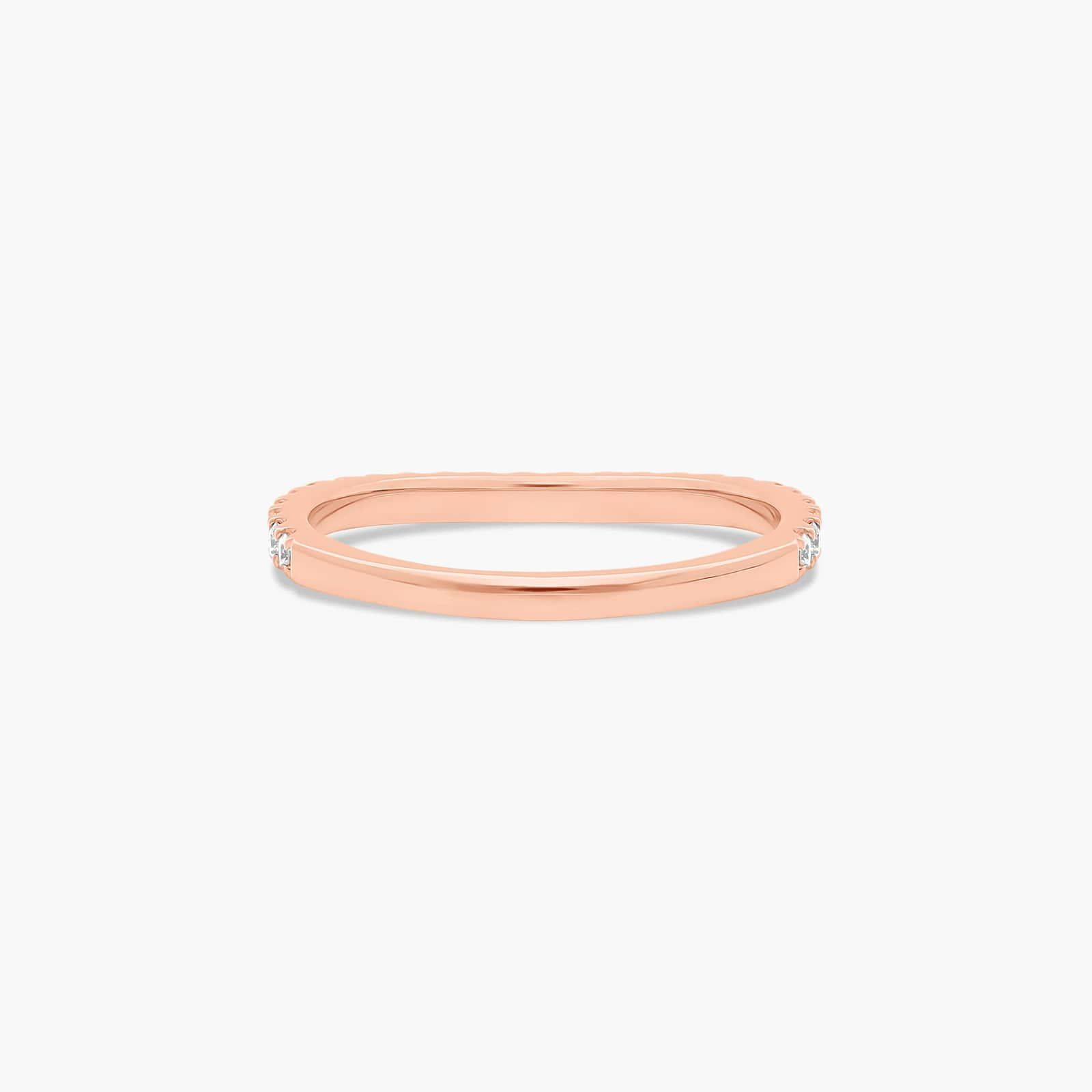 Slightly Curved Wedding Ring With Round Diamonds In 14K Rose Gold (1.50mm) By James Allen