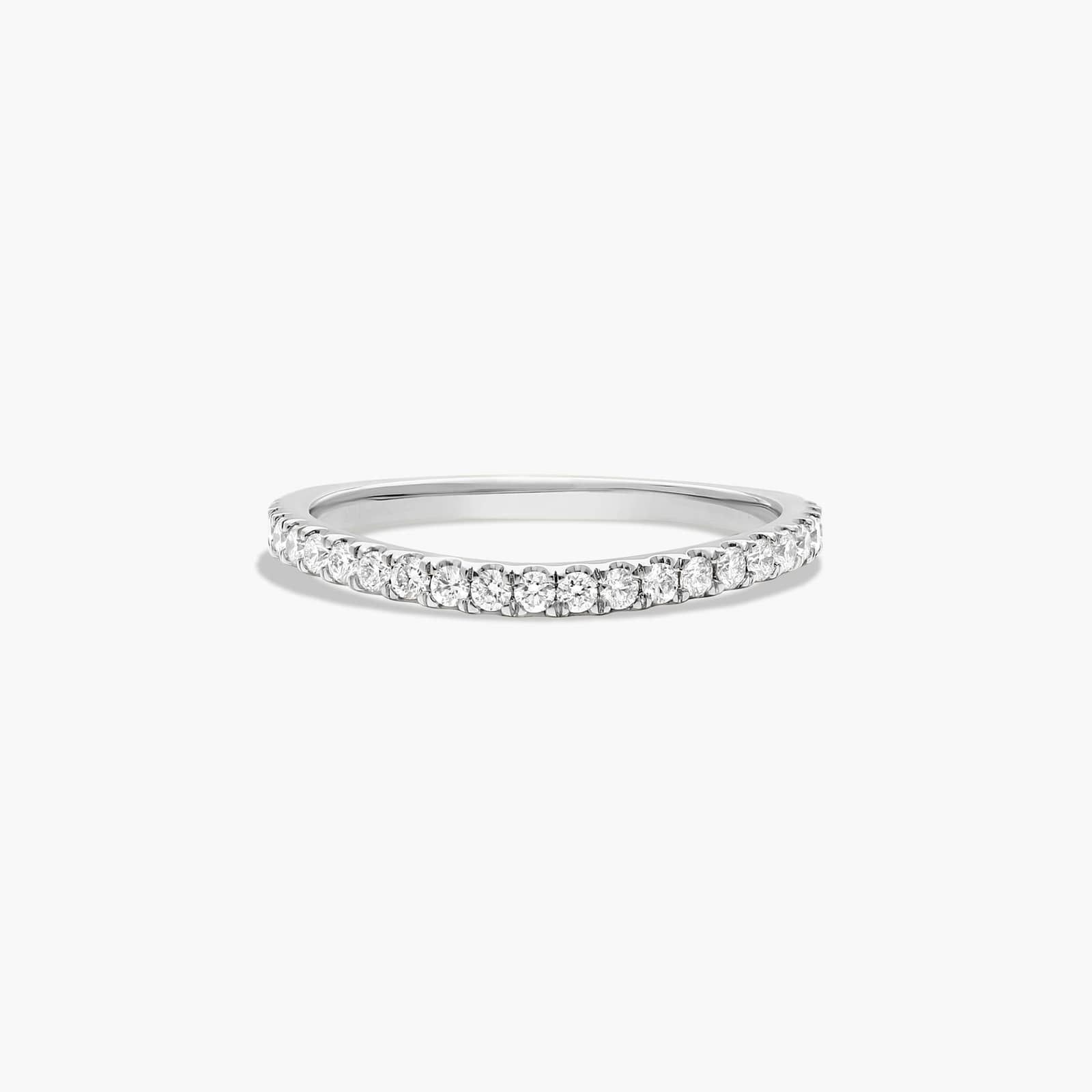 Slightly Curved Wedding Ring With Round Diamonds In 14K White Gold (1.50mm) By James Allen