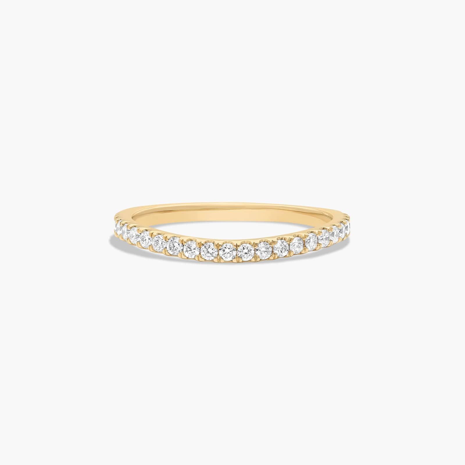 Slightly Curved Wedding Ring With Round Diamonds In 14K Yellow Gold (1.50mm) By James Allen