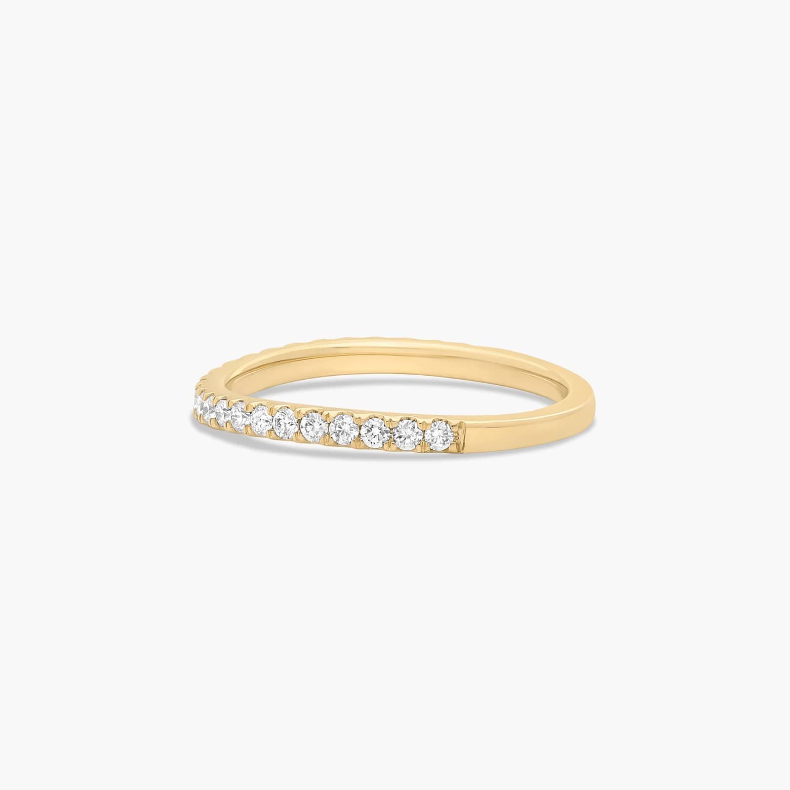 Slightly Curved Wedding Ring With Round Diamonds In 14K Yellow Gold (1.50mm) By James Allen