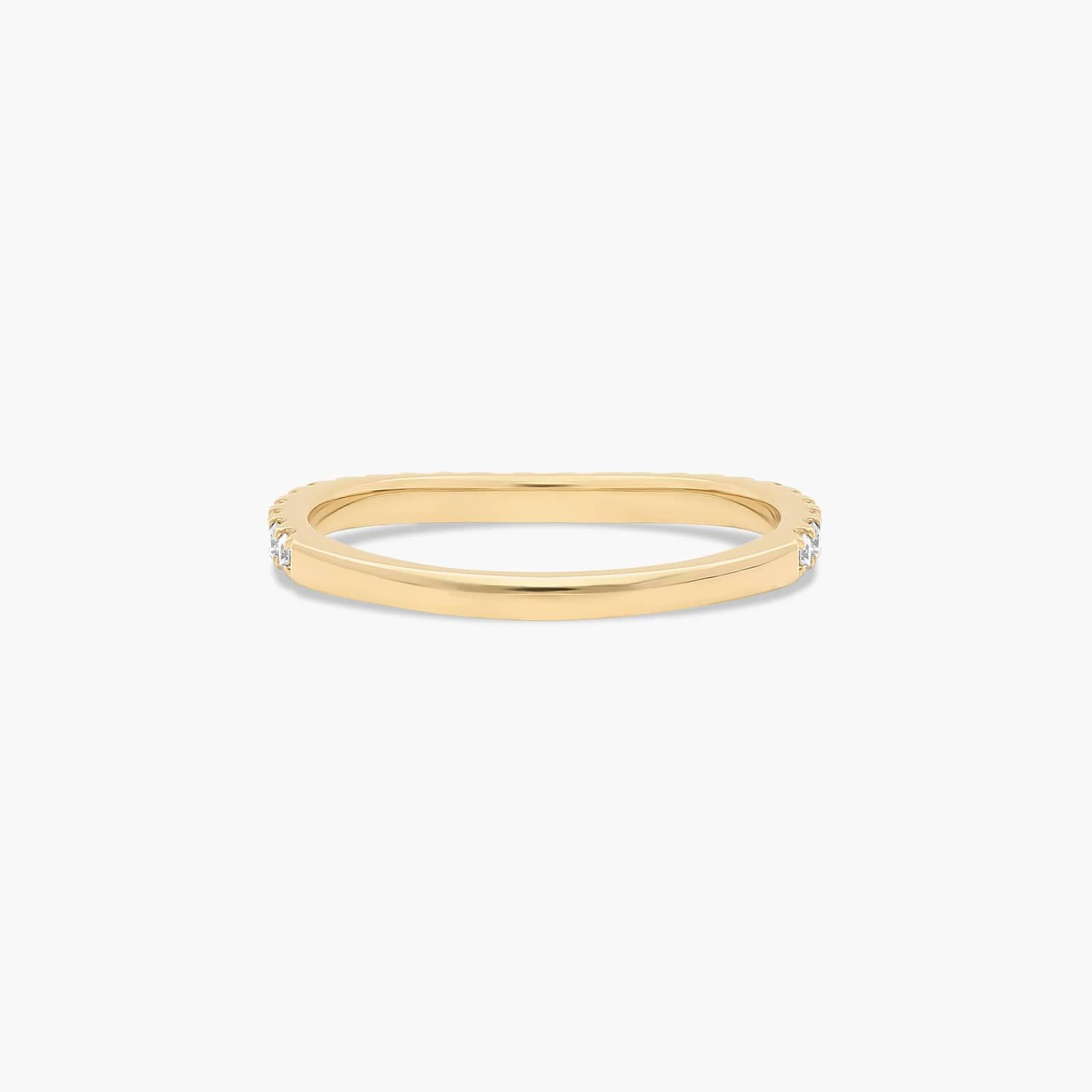Slightly Curved Wedding Ring With Round Diamonds In 14K Yellow Gold (1.50mm) By James Allen