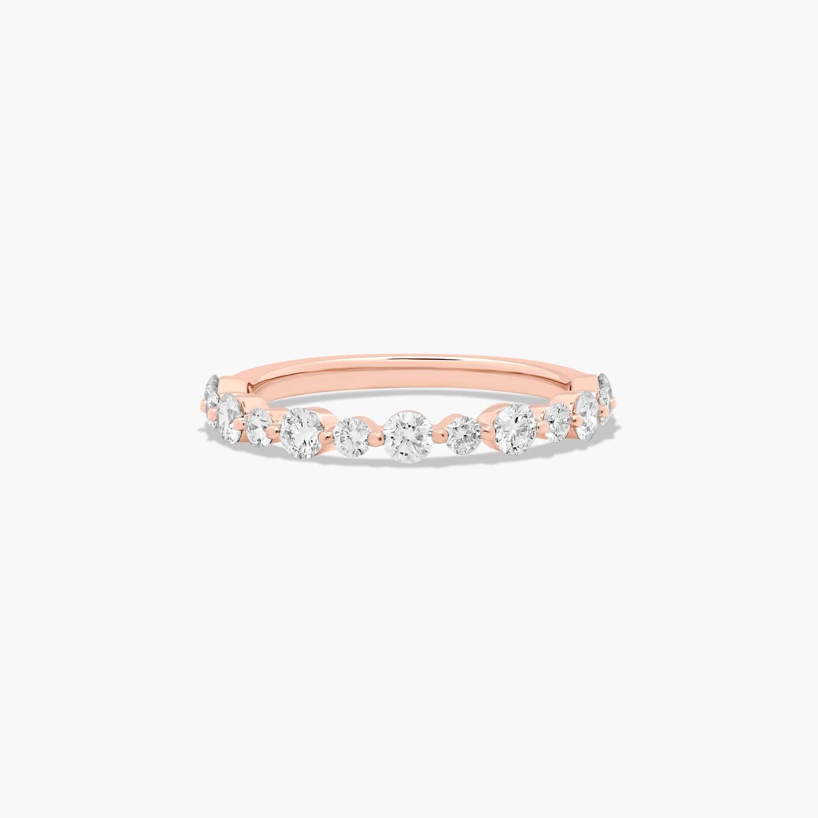 Shared Prong Alternating Diamond Wedding Ring In 14K Rose Gold (2.00mm) By James Allen