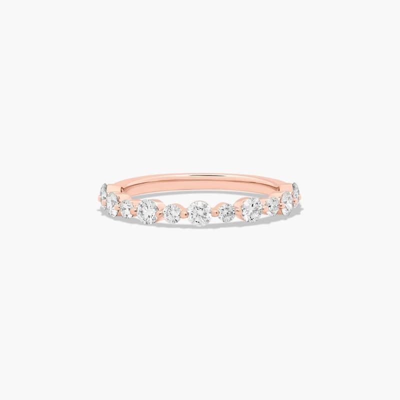Shared Prong Alternating Lab-Grown Diamond Wedding Ring In 14K Rose Gold (2.00mm) By James Allen