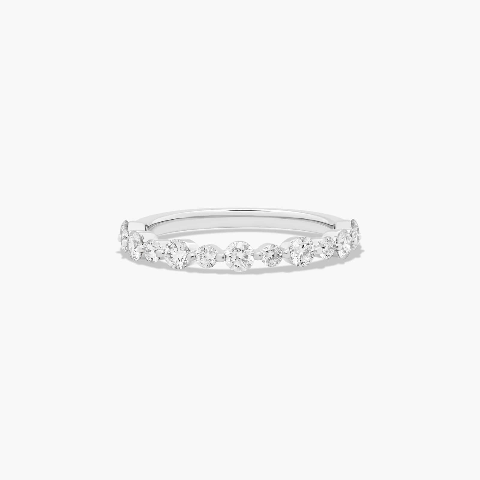 Shared Prong Alternating Diamond Wedding Ring In 14K White Gold (2.00mm) By James Allen