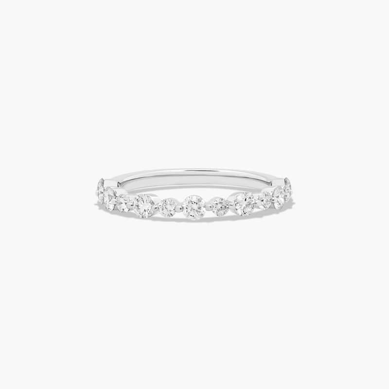 Shared Prong Alternating Lab-Grown Diamond Wedding Ring In 14K White Gold (2.00mm) By James Allen