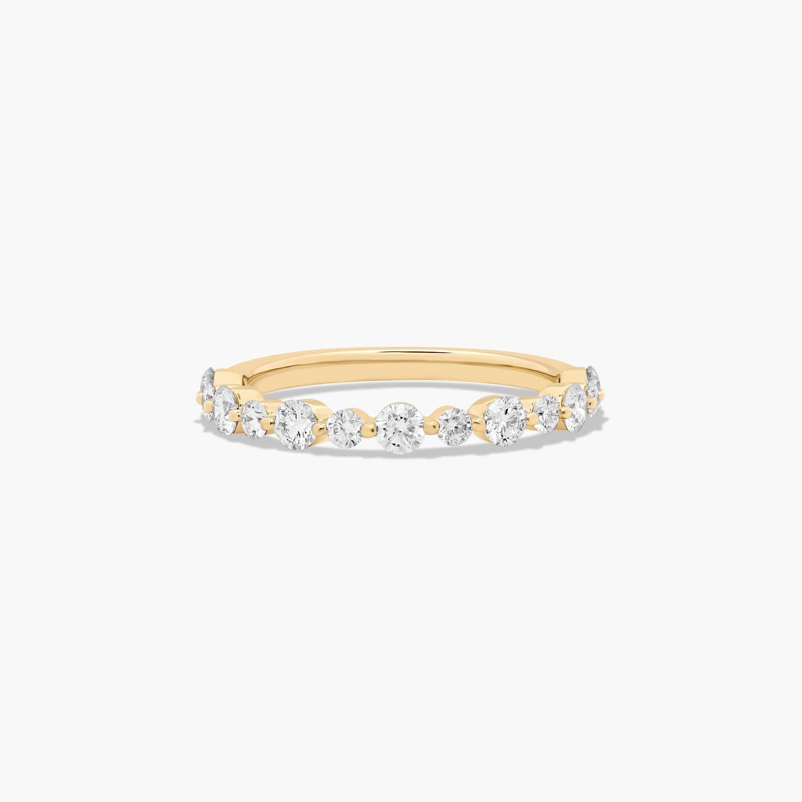 Shared Prong Alternating Diamond Wedding Ring In 14K Yellow Gold (2.00mm) By James Allen