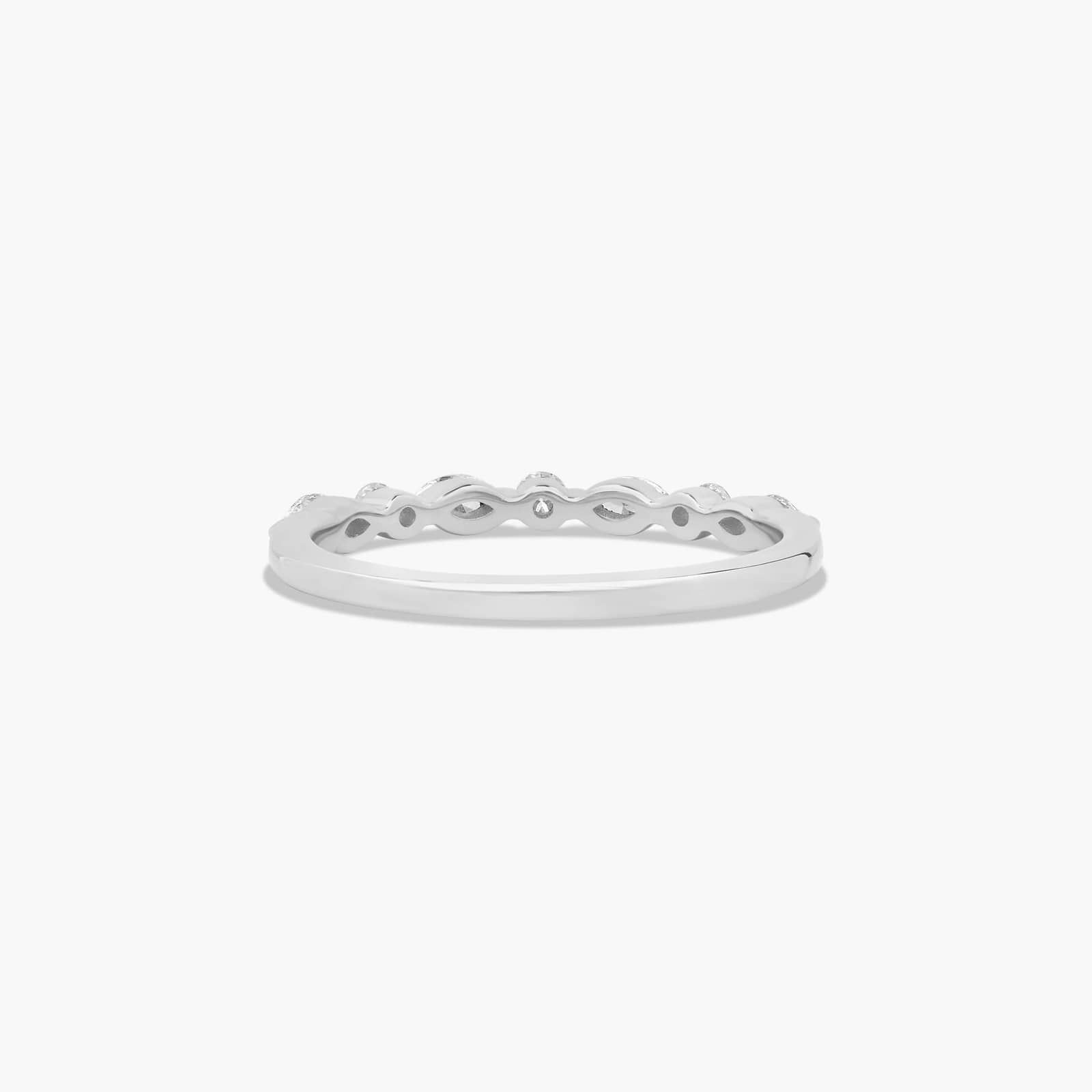 Marquise and Round Alternating Diamond Wedding Ring In Platinum (2.00mm) By James Allen