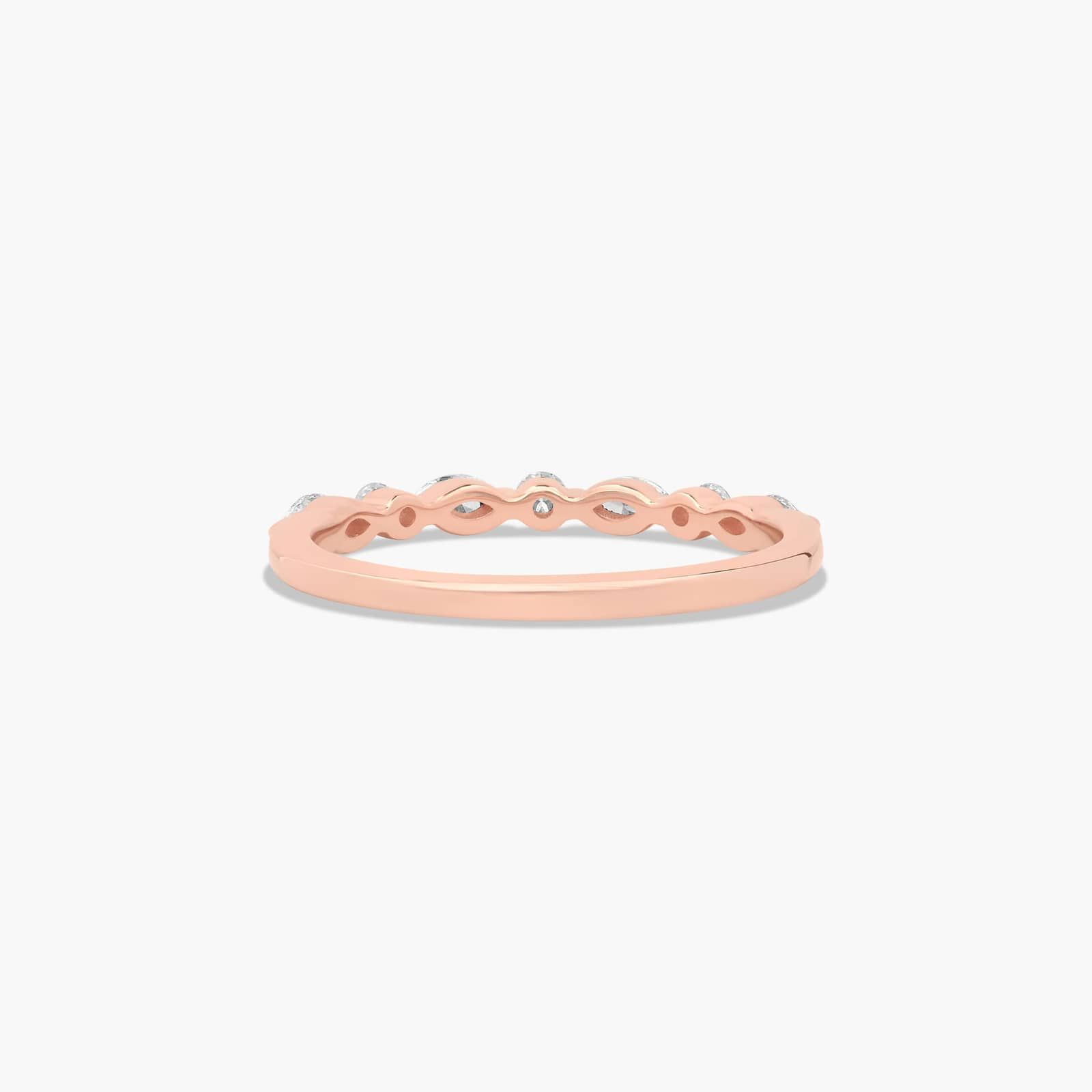 Marquise and Round Alternating Diamond Wedding Ring In 14K Rose Gold (2.00mm) By James Allen