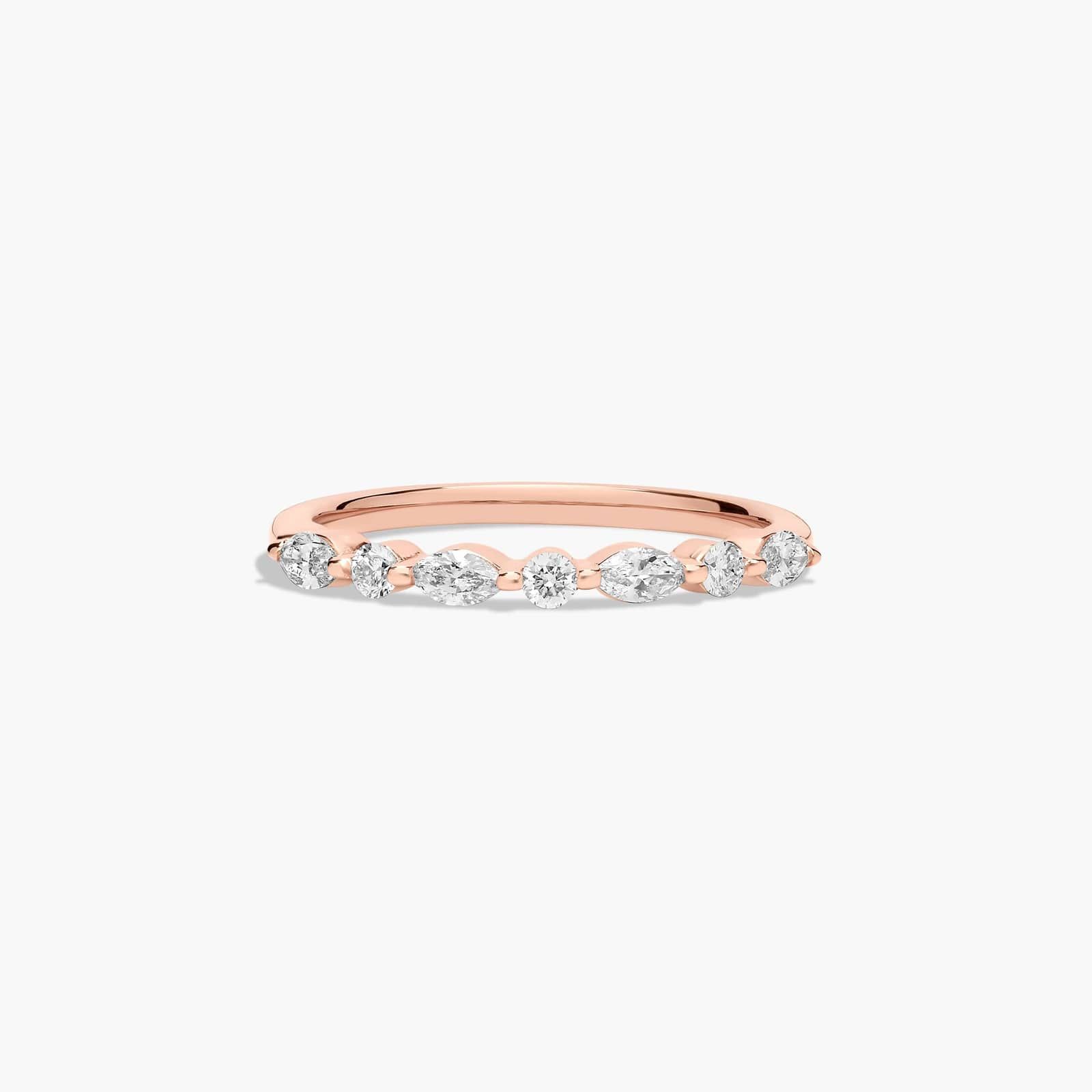 Marquise and Round Alternating Lab-Grown Diamond Wedding Ring In 14K Rose Gold (2.00mm) By James Allen